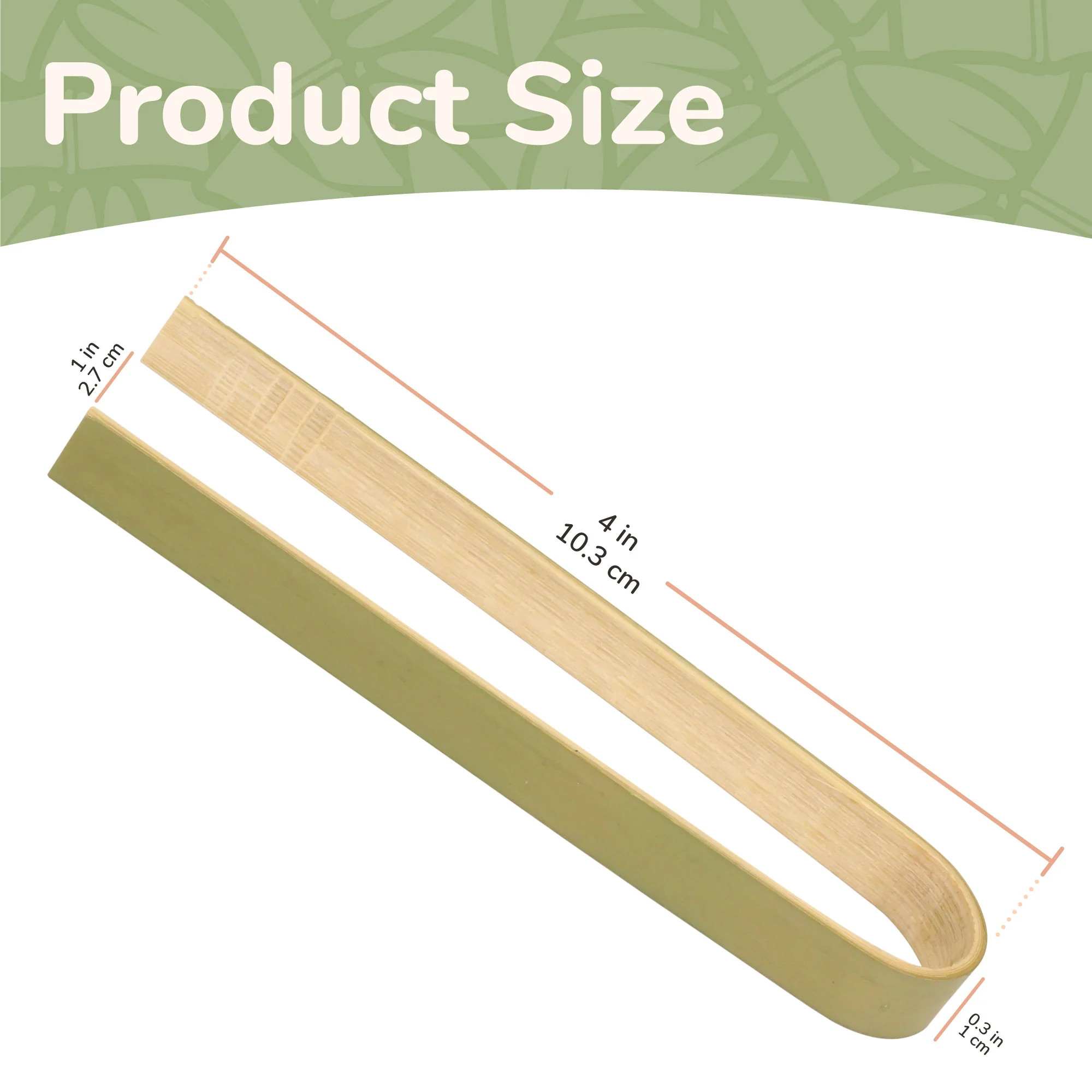 3.9" Disposable Bamboo Mini 'U' Tongs - Image 3