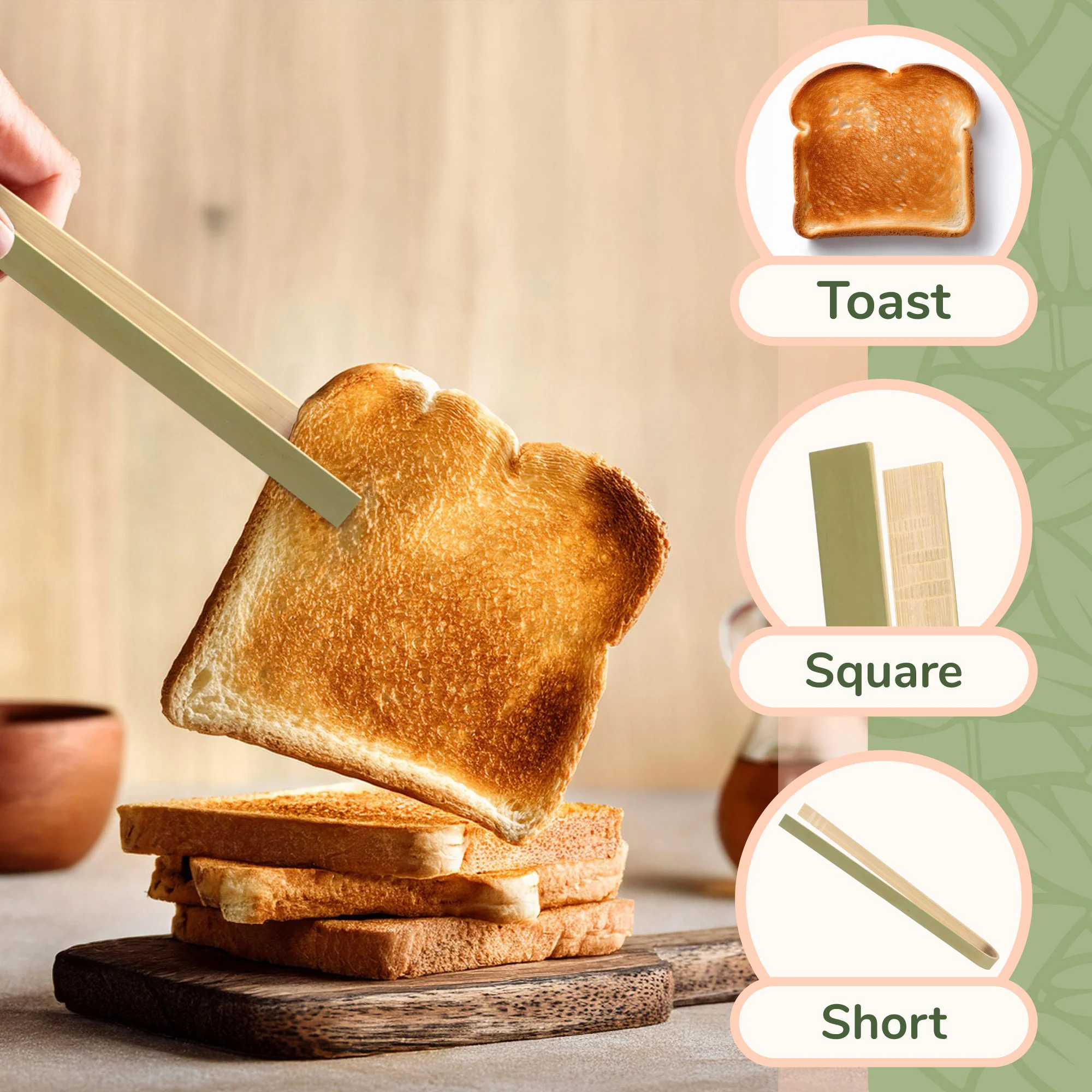 3.9" Disposable Bamboo Mini 'U' Tongs - Image 4