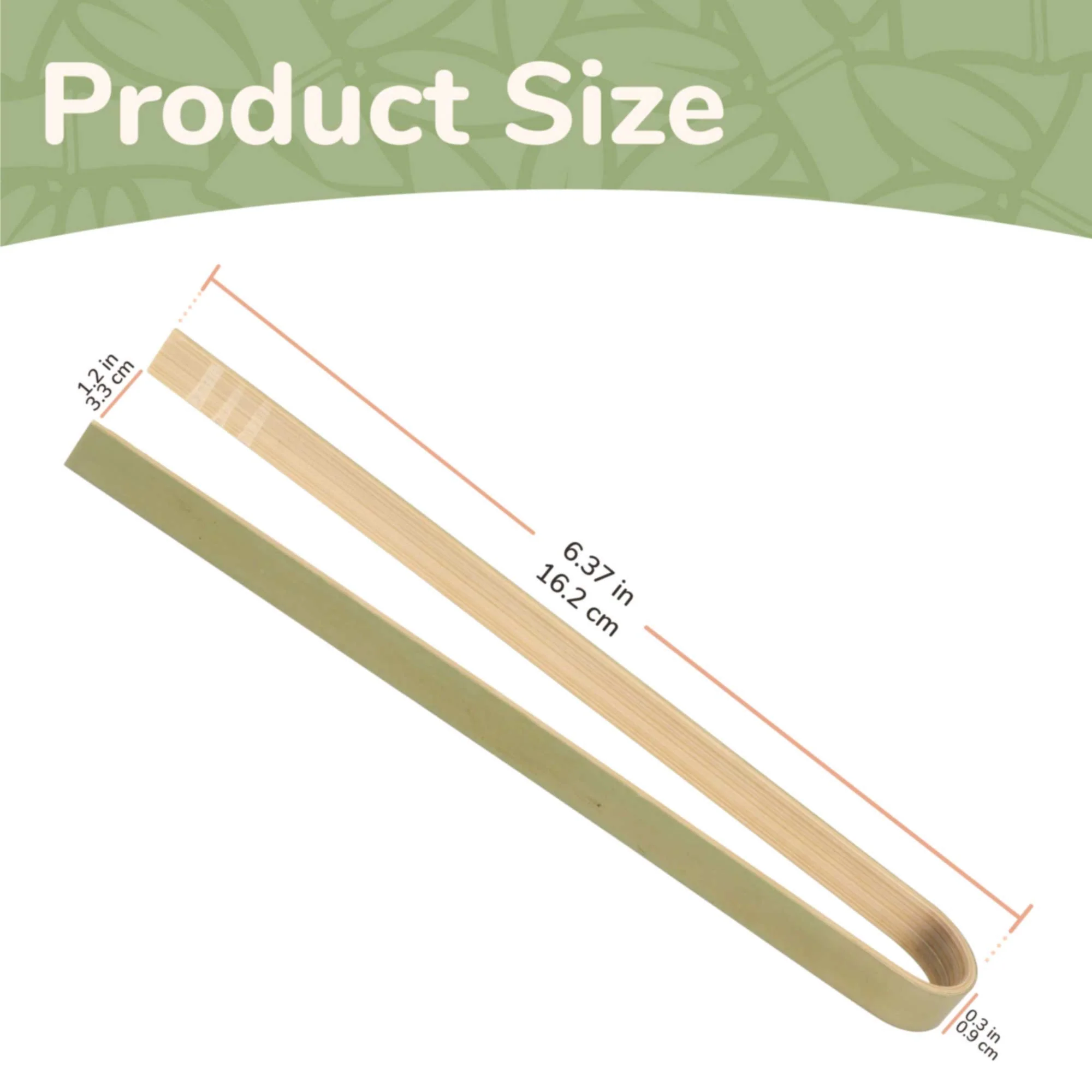 6.3" Disposable Bamboo 'U' Tongs - Image 3