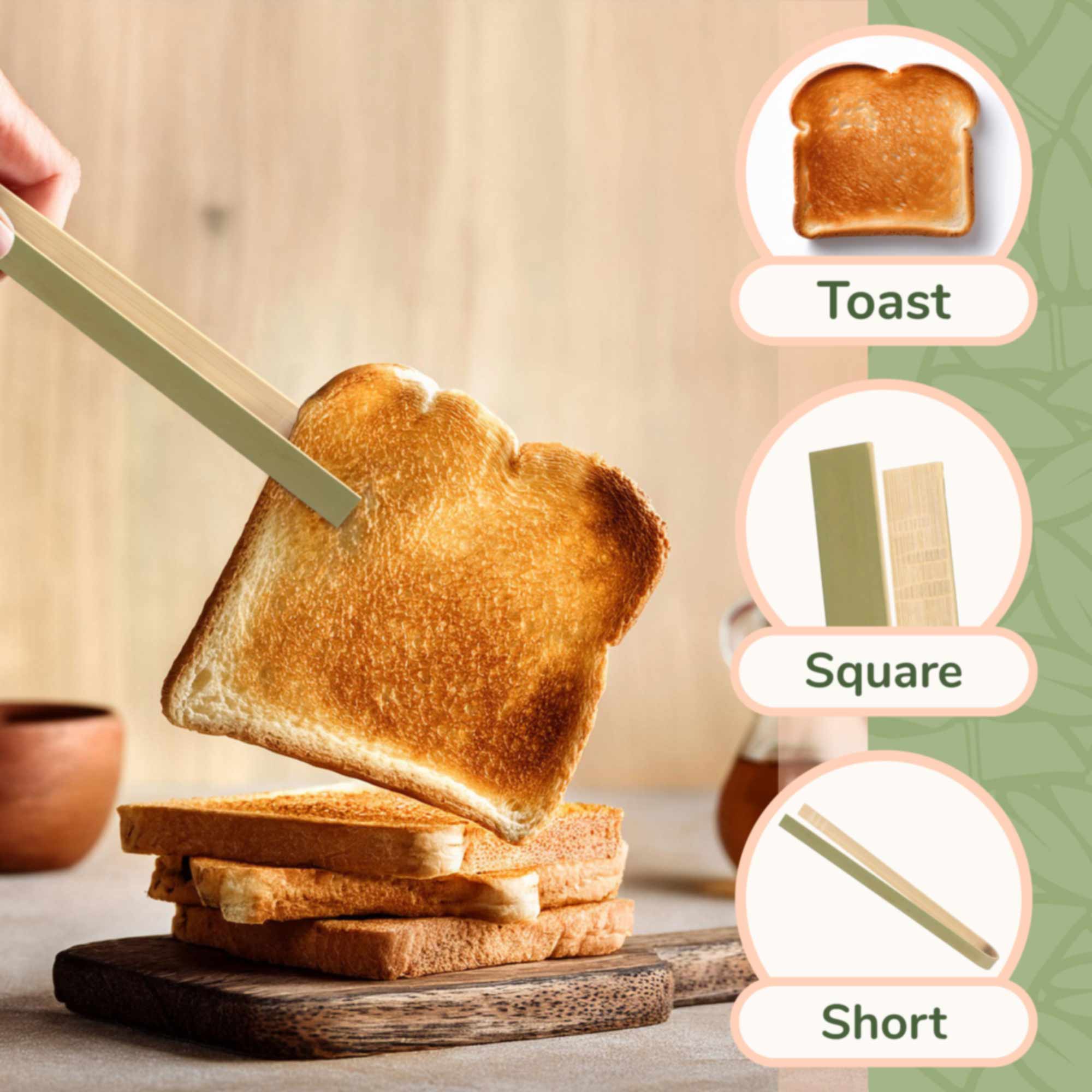 6.3" Disposable Bamboo 'U' Tongs - Image 4