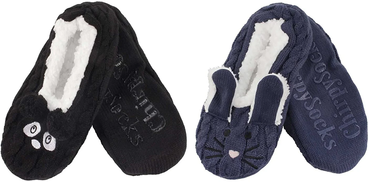 Fuzzy Animal Slippers: 2 Pairs - Image 3