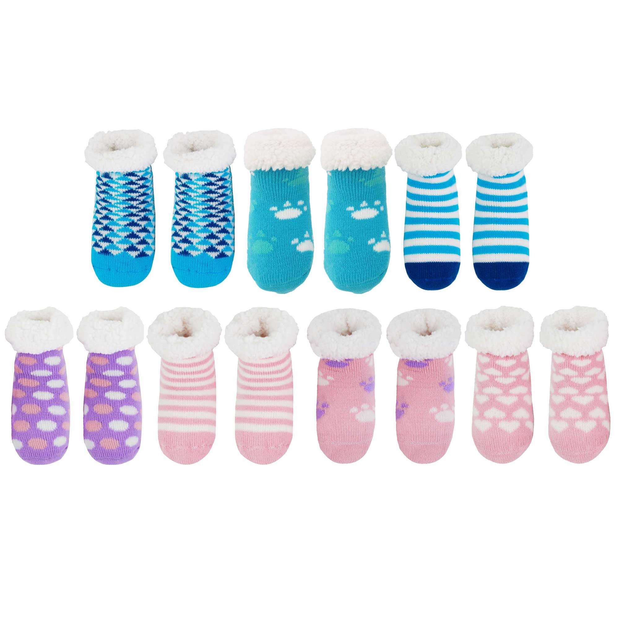 Baby Fleece-Lined Knitted Non-Slip Crew Socks