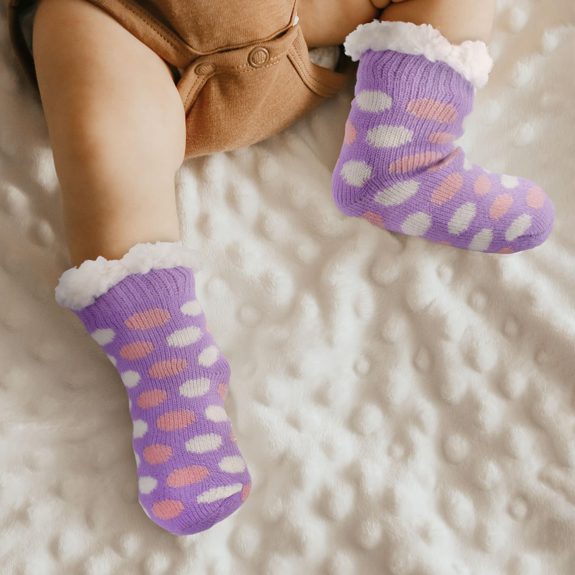 Baby Fleece-Lined Knitted Non-Slip Crew Socks - Image 4