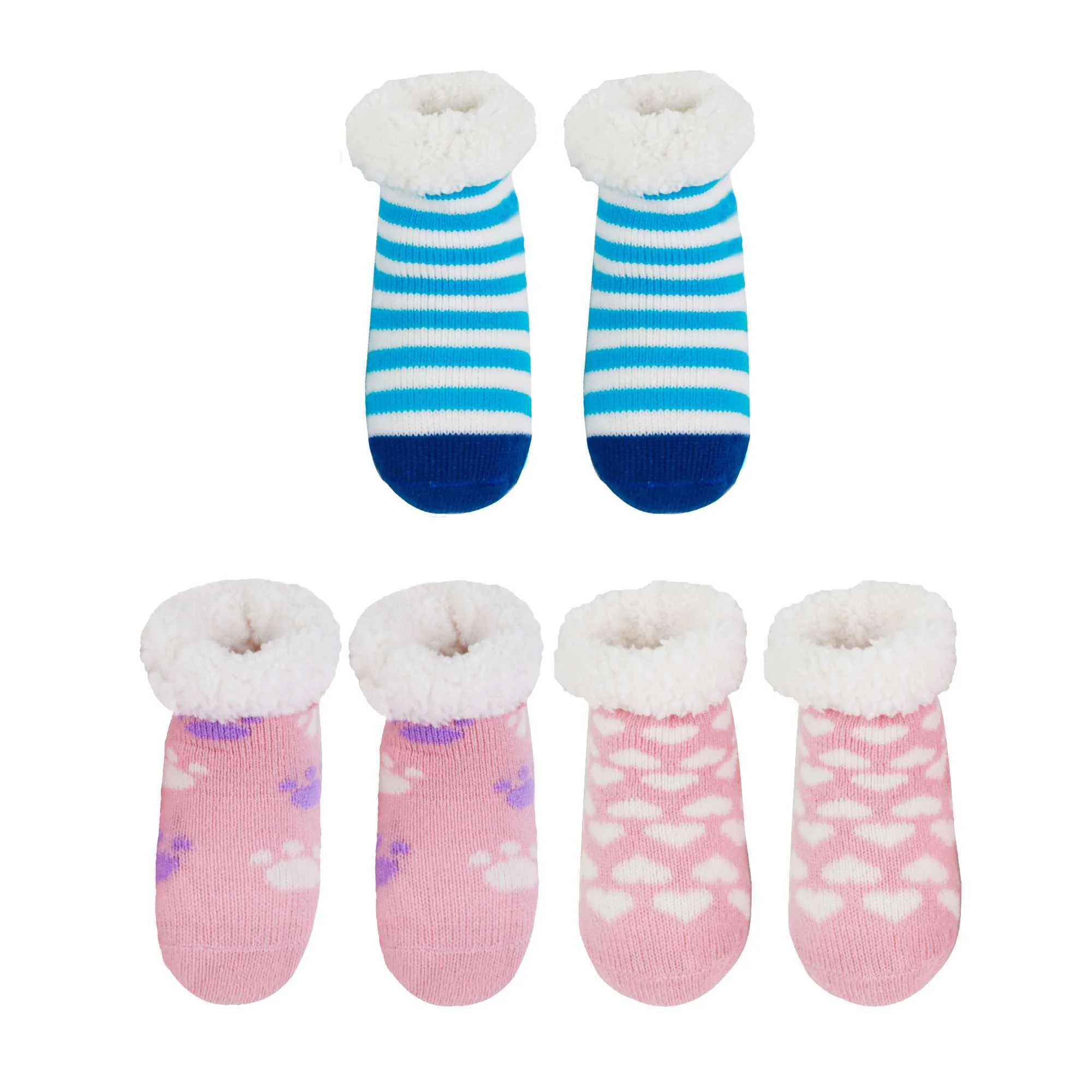 Baby Fleece-Lined Knitted Non-Slip Crew Socks - Image 7
