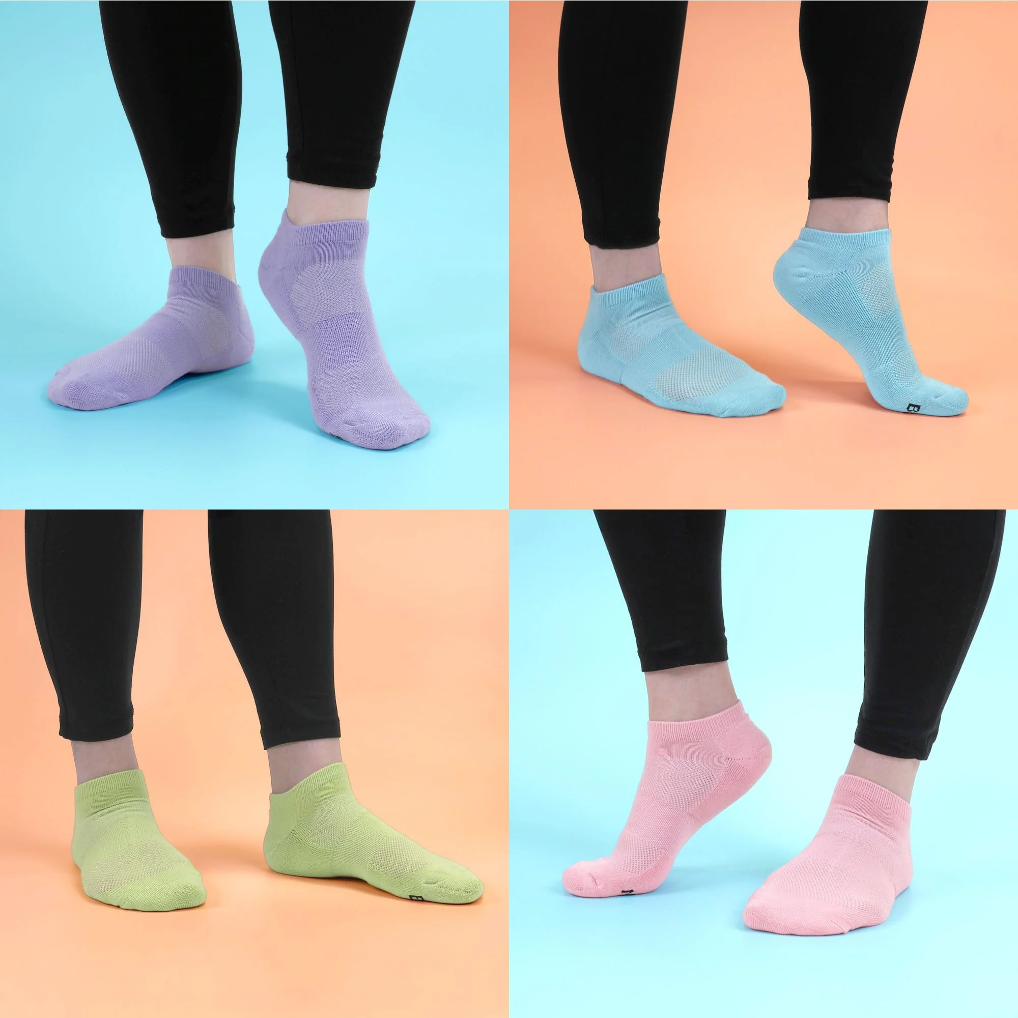 Unisex Bamboo Sports Ankle Socks: 4 Pairs - Image 2
