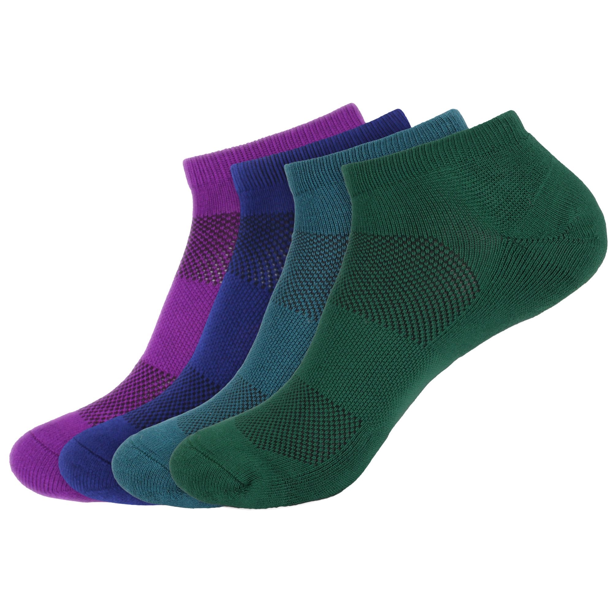 Unisex Bamboo Sports Ankle Socks: 4 Pairs - Image 44