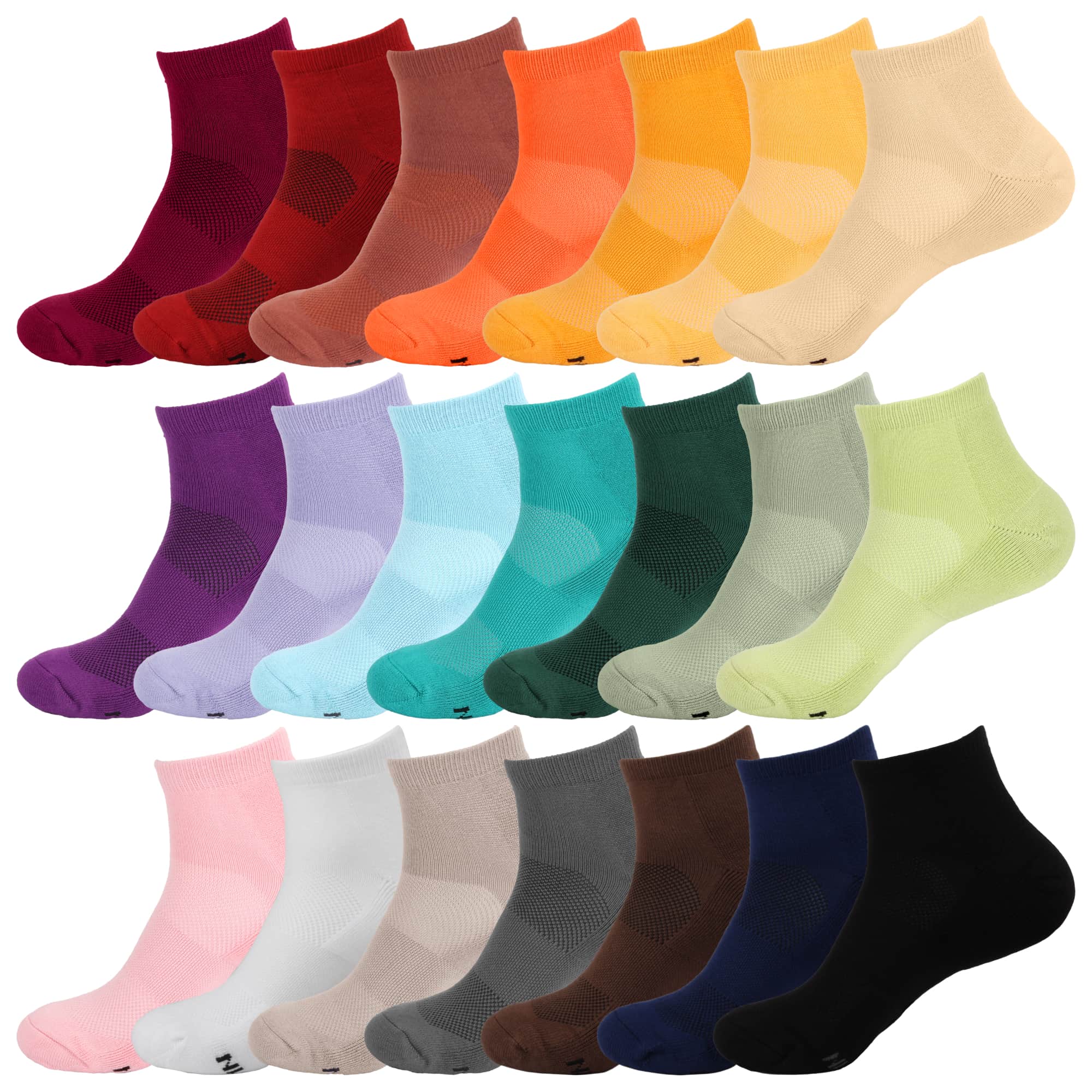 Unisex Quarter Bamboo Athletic Socks: 4 Pairs