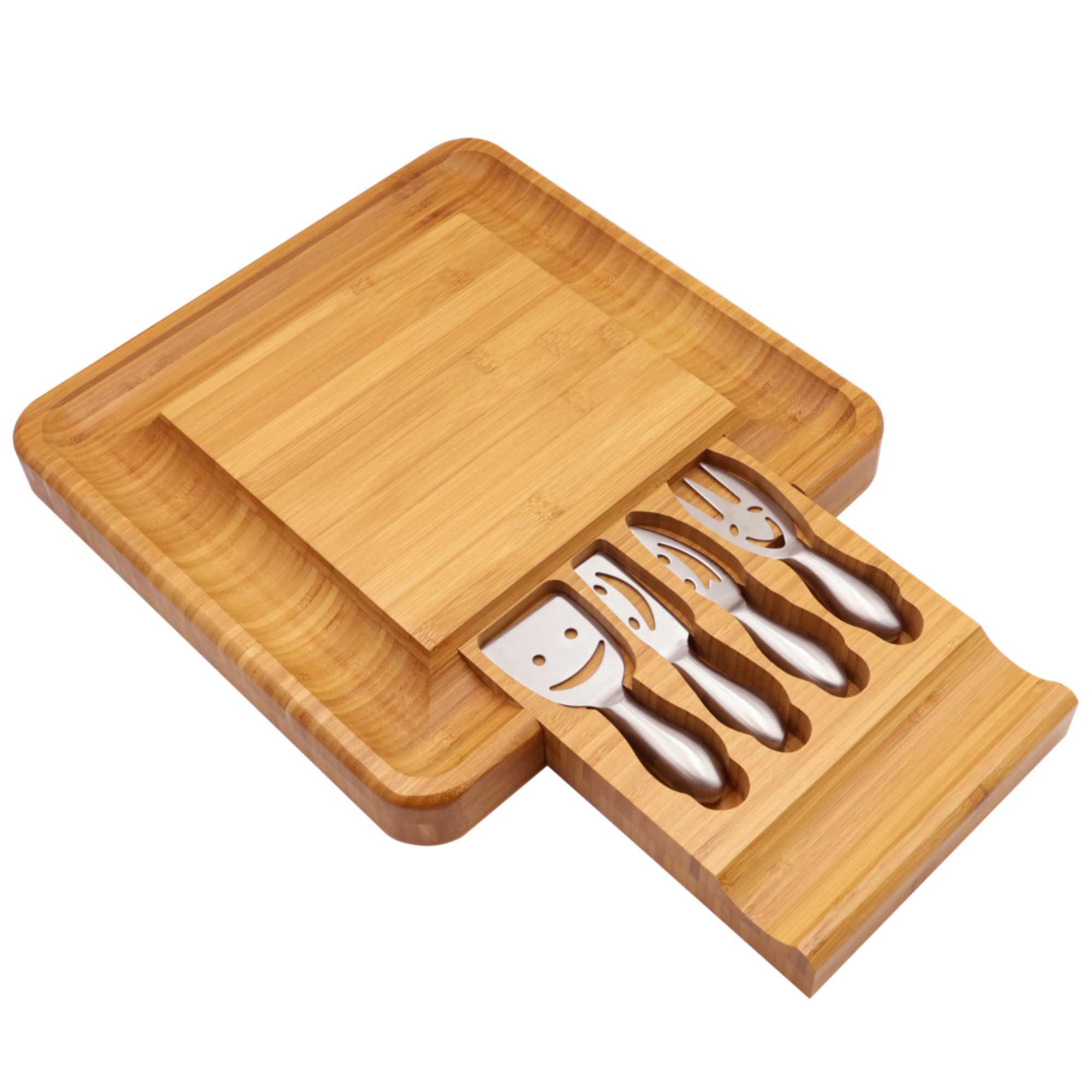 Bamboo Cheese & Sushi Board with Cutlery Set - Image 8