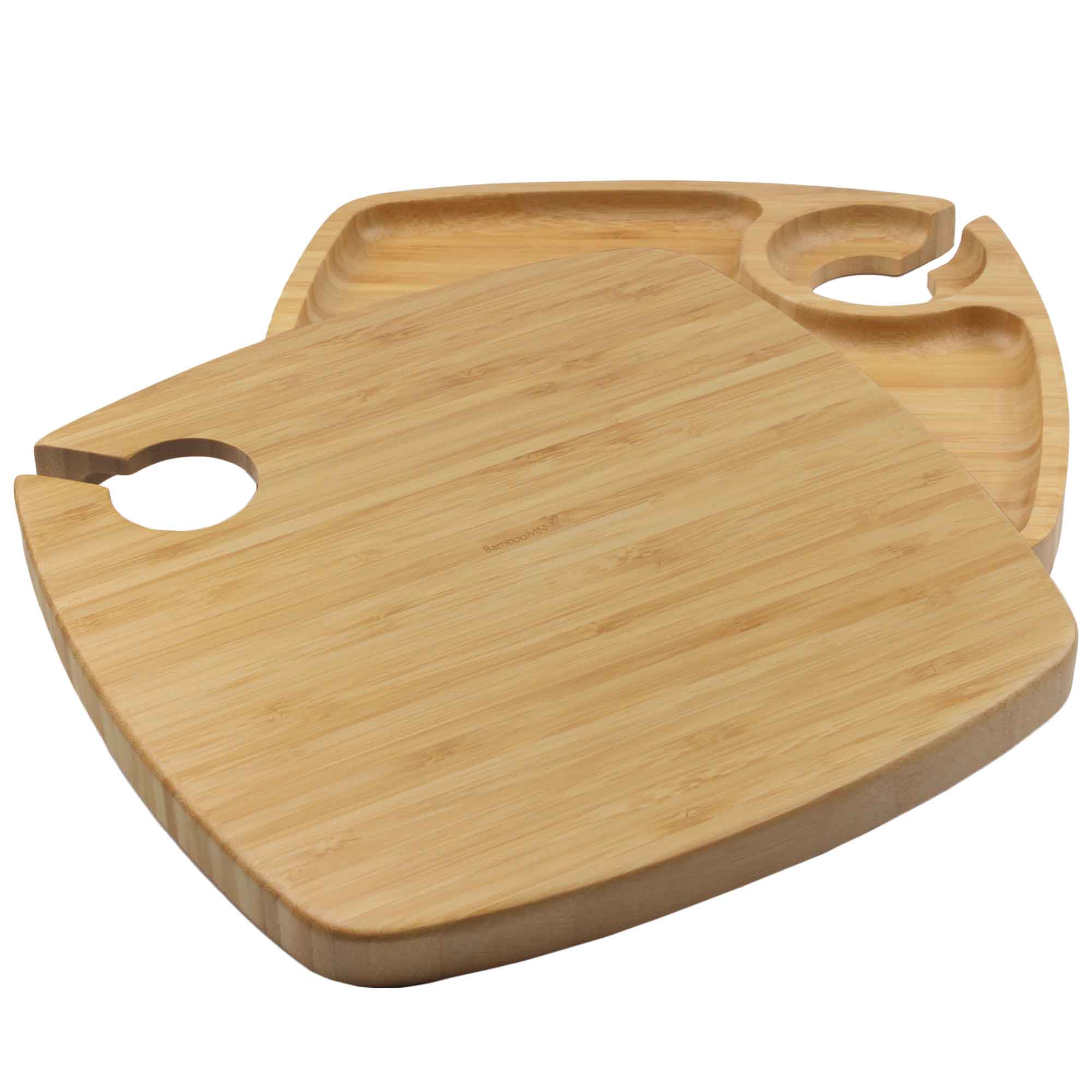 Reusable Bamboo Wine Glass Holder Plates - Image 7