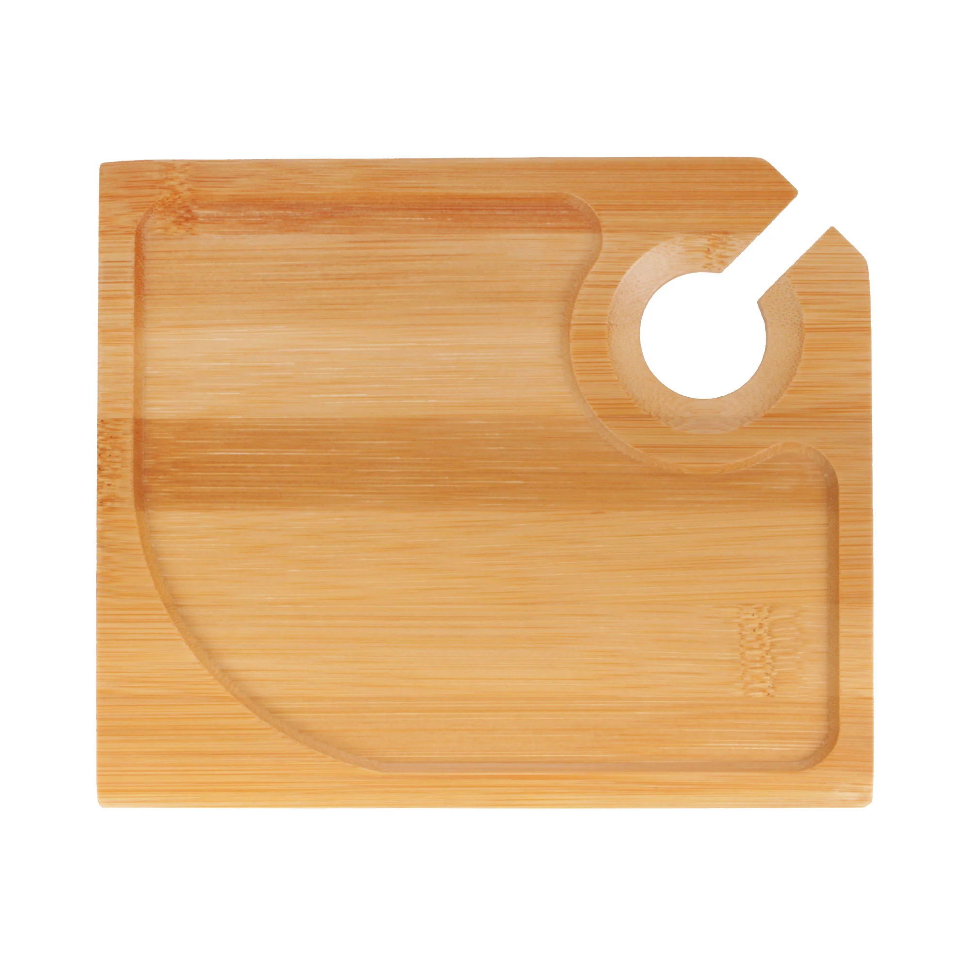 Bamboo Appetizer Plates with Wine Glass Holder - Image 10