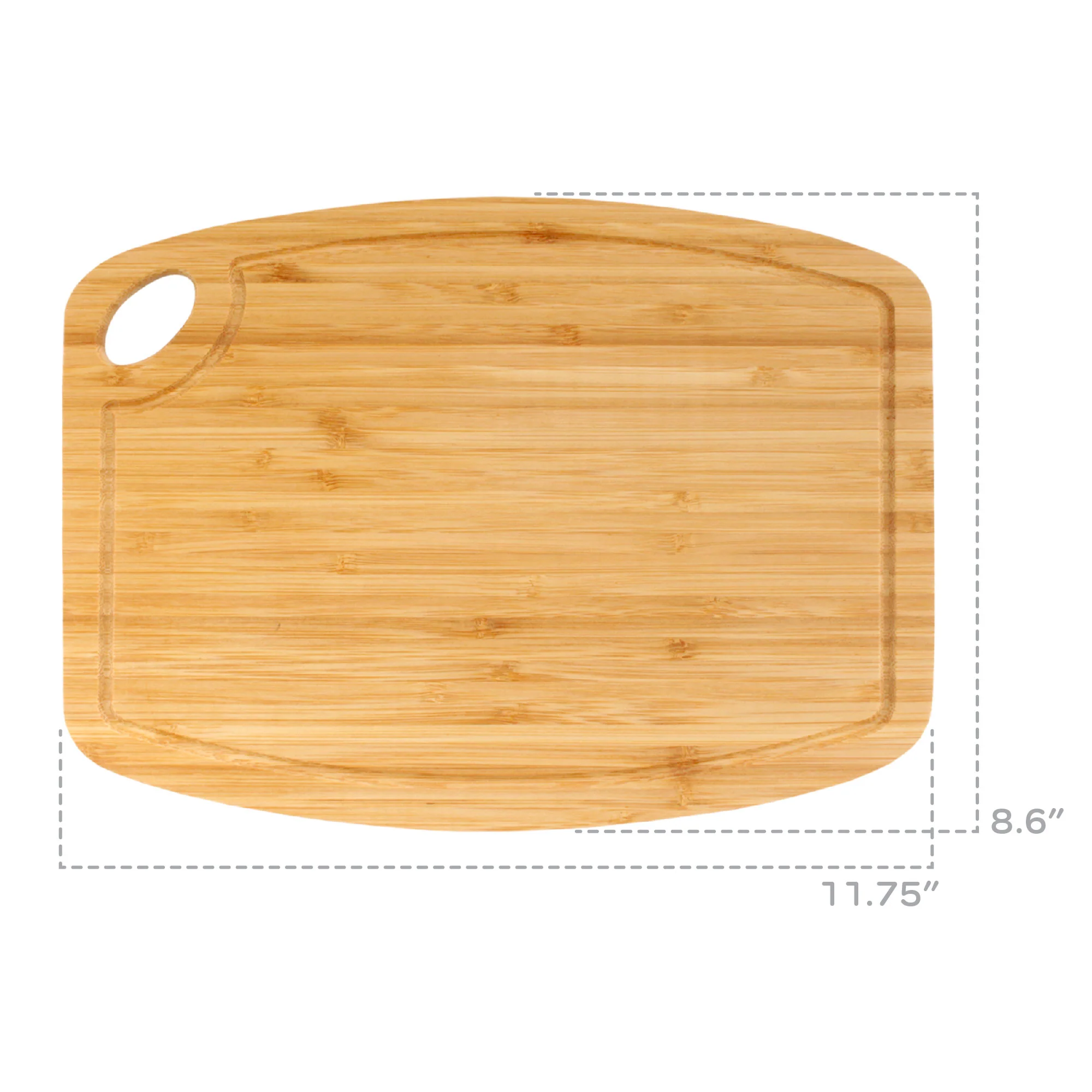 Vertical Cut Bamboo Cutting Board with Hanging Hole 11.75" x 8.63" x 0.40"/0.75" - Image 3