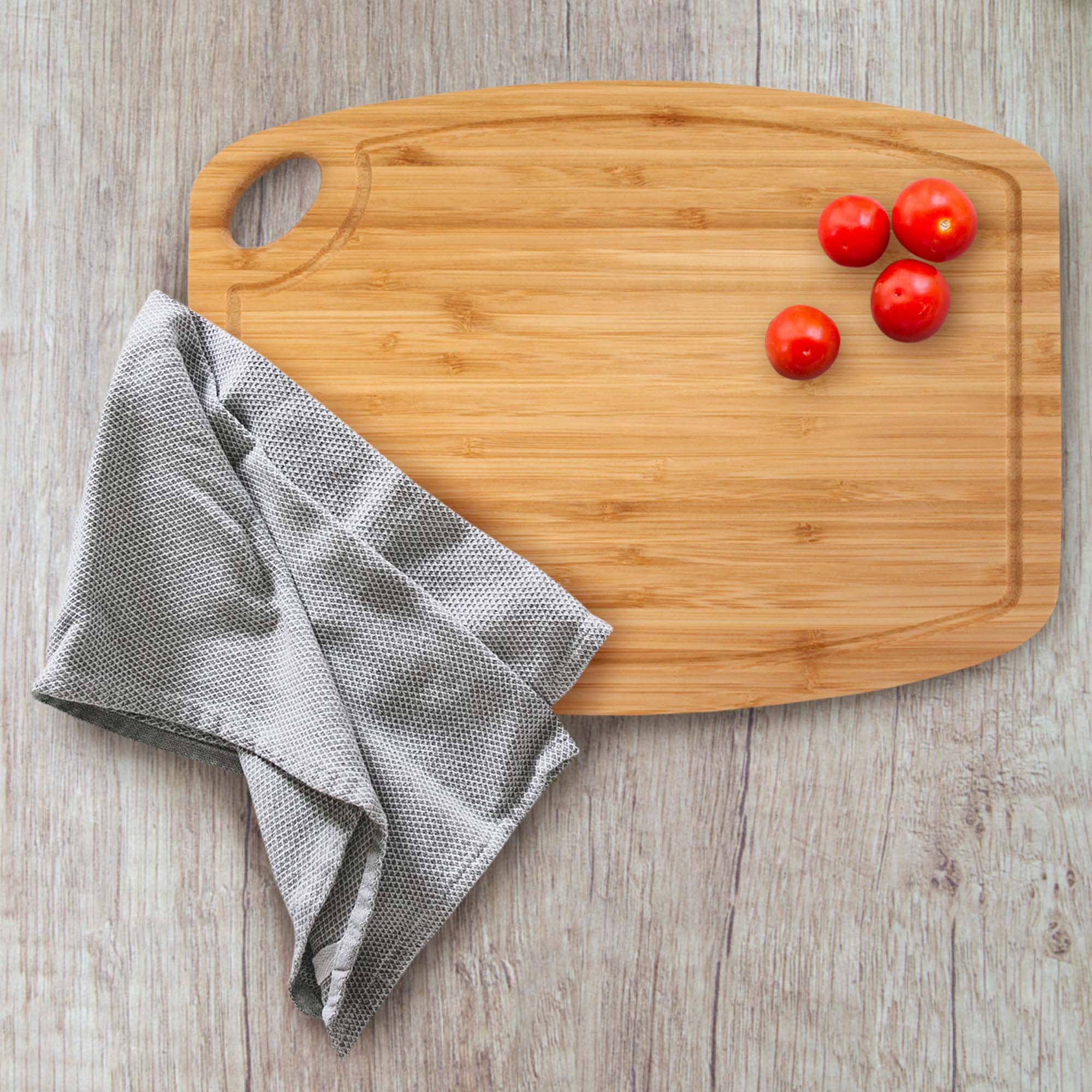 Vertical Cut Bamboo Cutting Board with Hanging Hole 11.75" x 8.63" x 0.40"/0.75" - Image 5