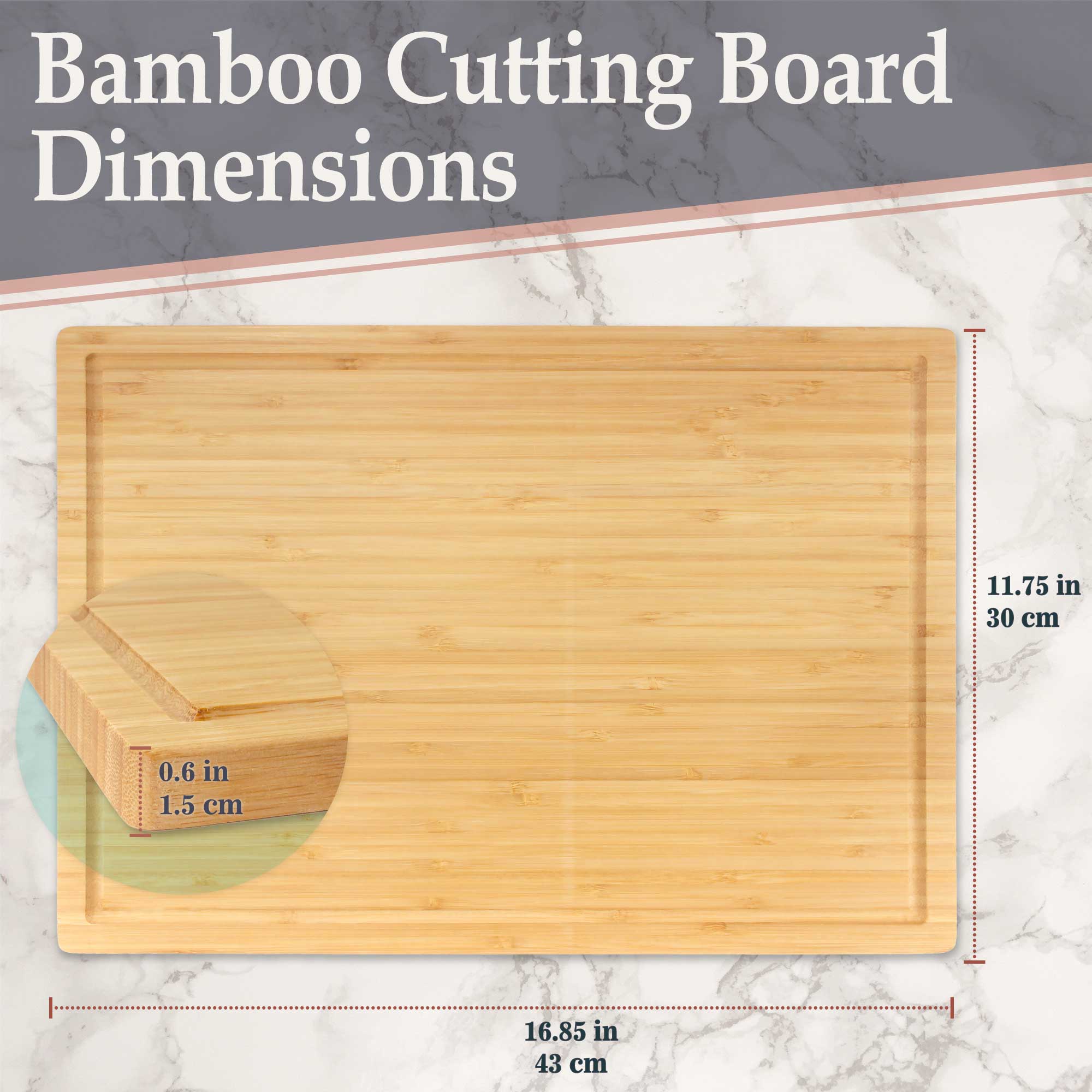 Bamboo Grooved Cutting 16.85" x 11.75" x 0.5"/0.6" - Image 4