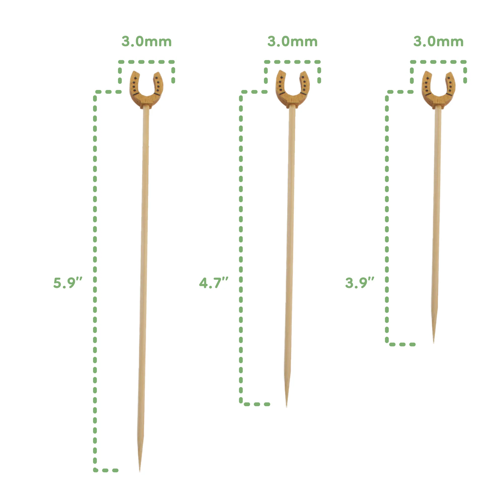 Lucky Golden Horseshoe Bamboo Food Picks - Image 4