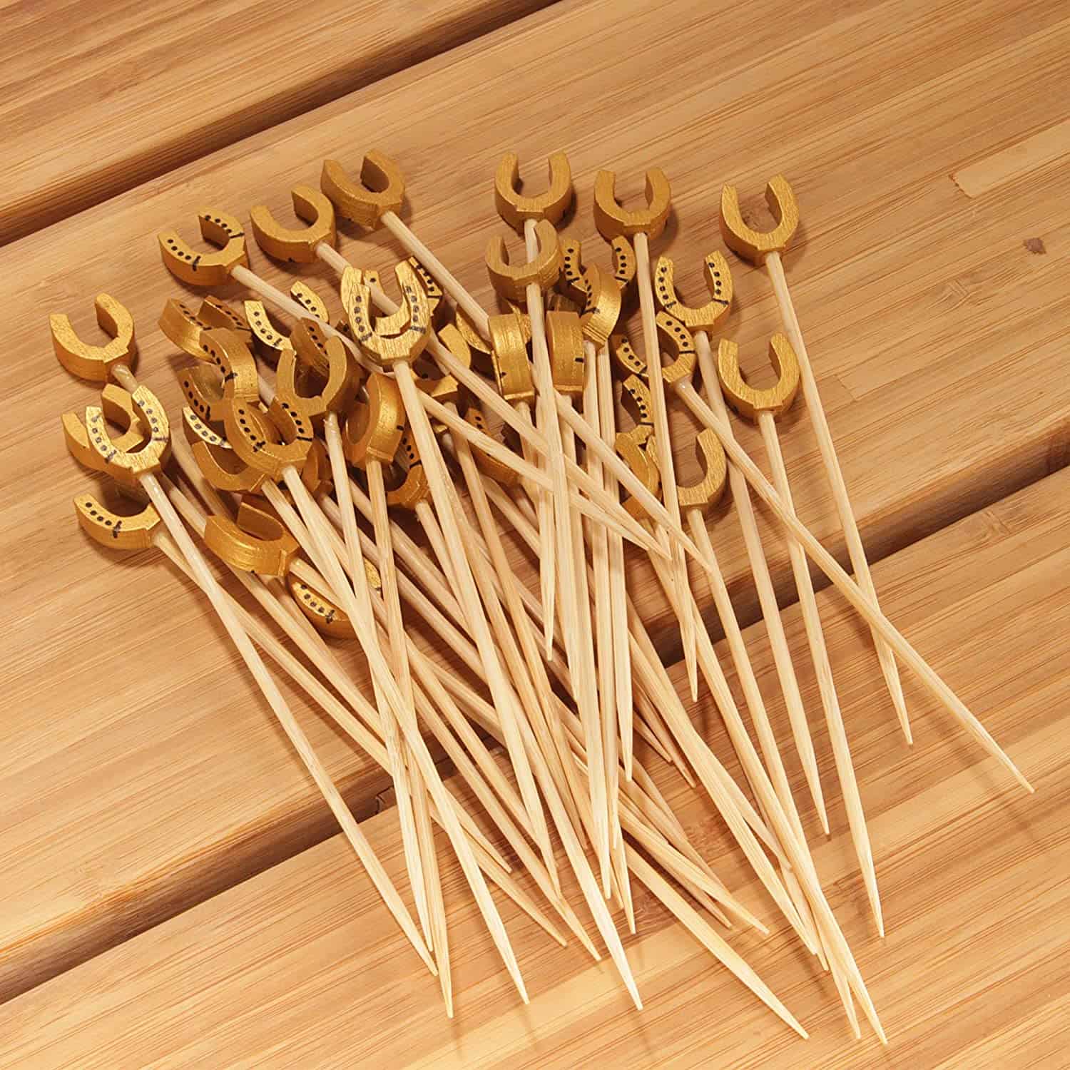 Lucky Golden Horseshoe Bamboo Food Picks - Image 7