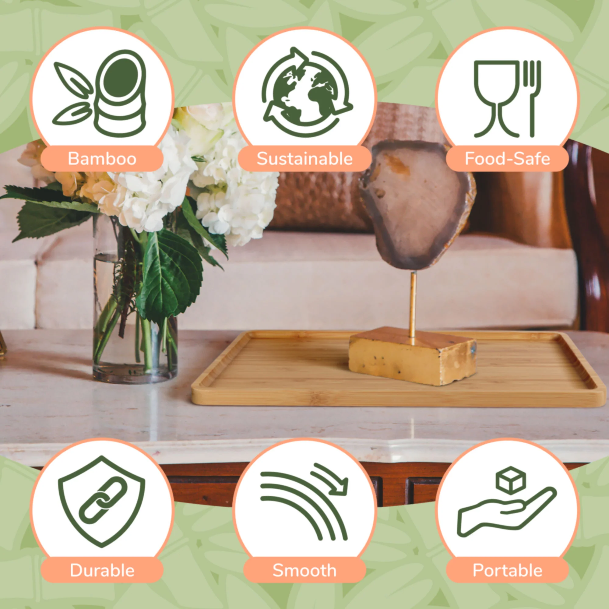 Bamboo Rectangular Serving Tray - Image 6