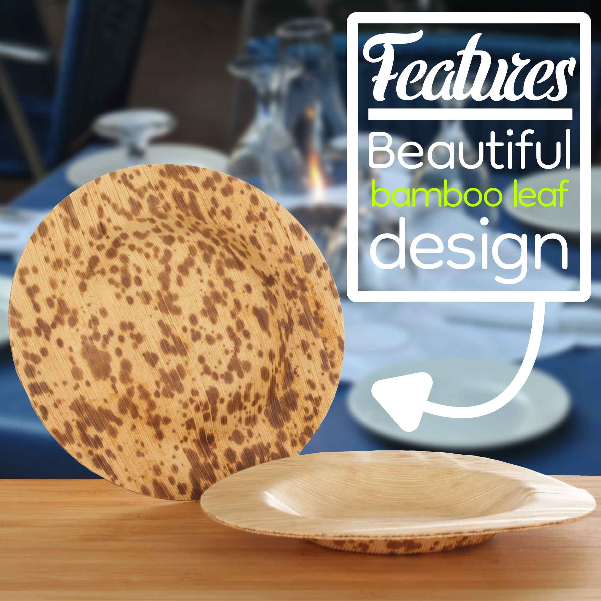 Disposable Round Bamboo Leaf Plates - Image 4