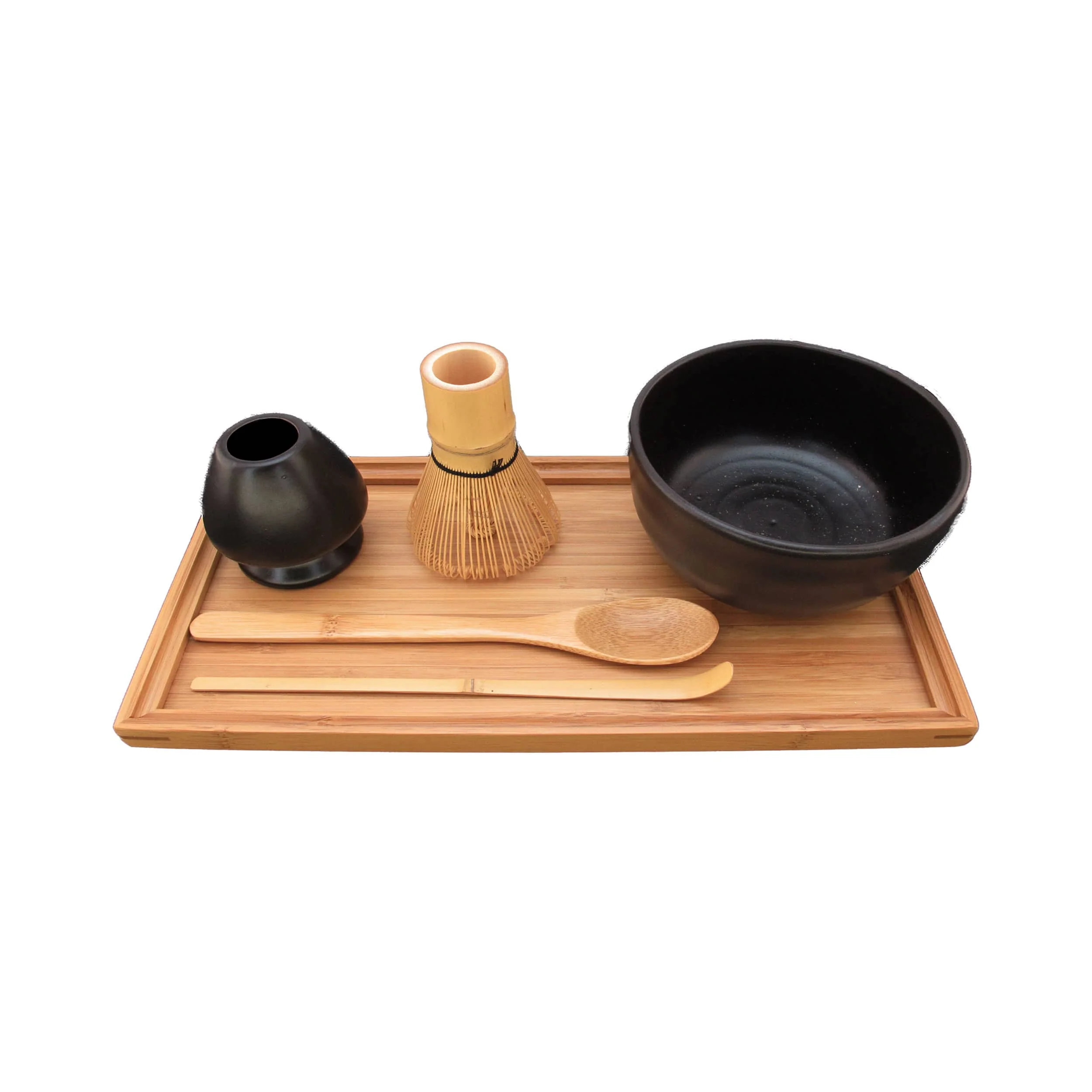 Matcha Bowl Set with Bowl, Rest, Tea Whisk, Chashaku, Tea Spoon & Tray - Image 3