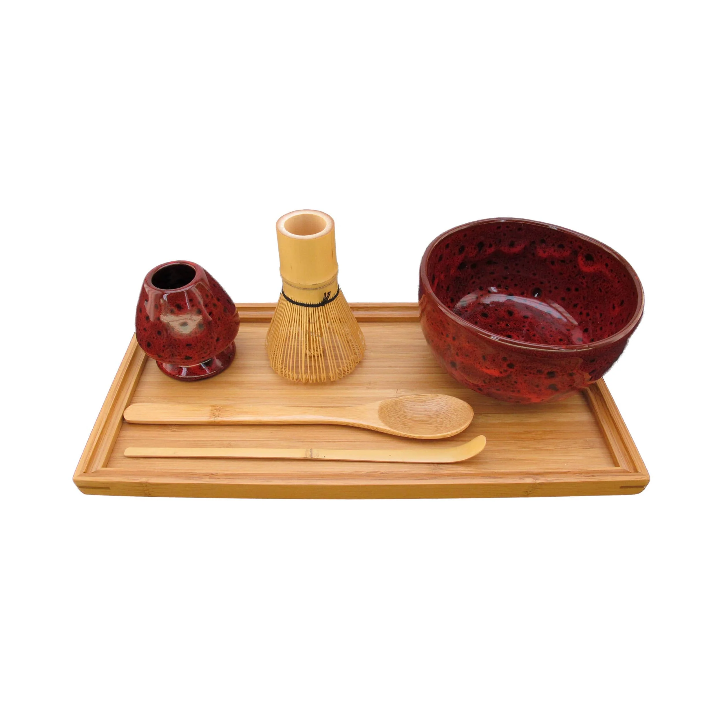 Matcha Bowl Set with Bowl, Rest, Tea Whisk, Chashaku, Tea Spoon & Tray - Image 8