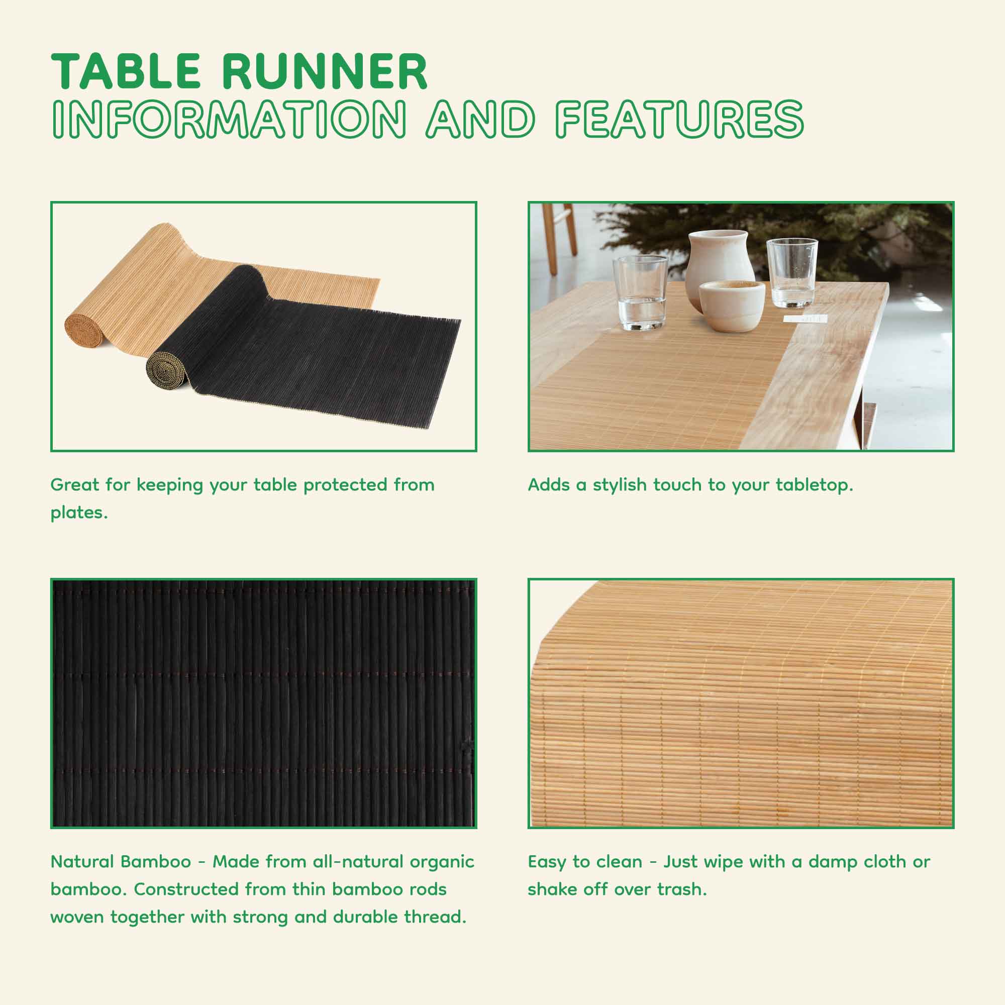 Bamboo Matchstick Table Runner - Image 10