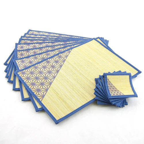 Bamboo Patterned Placemats with Fabric Border and Matching Coasters - Image 6
