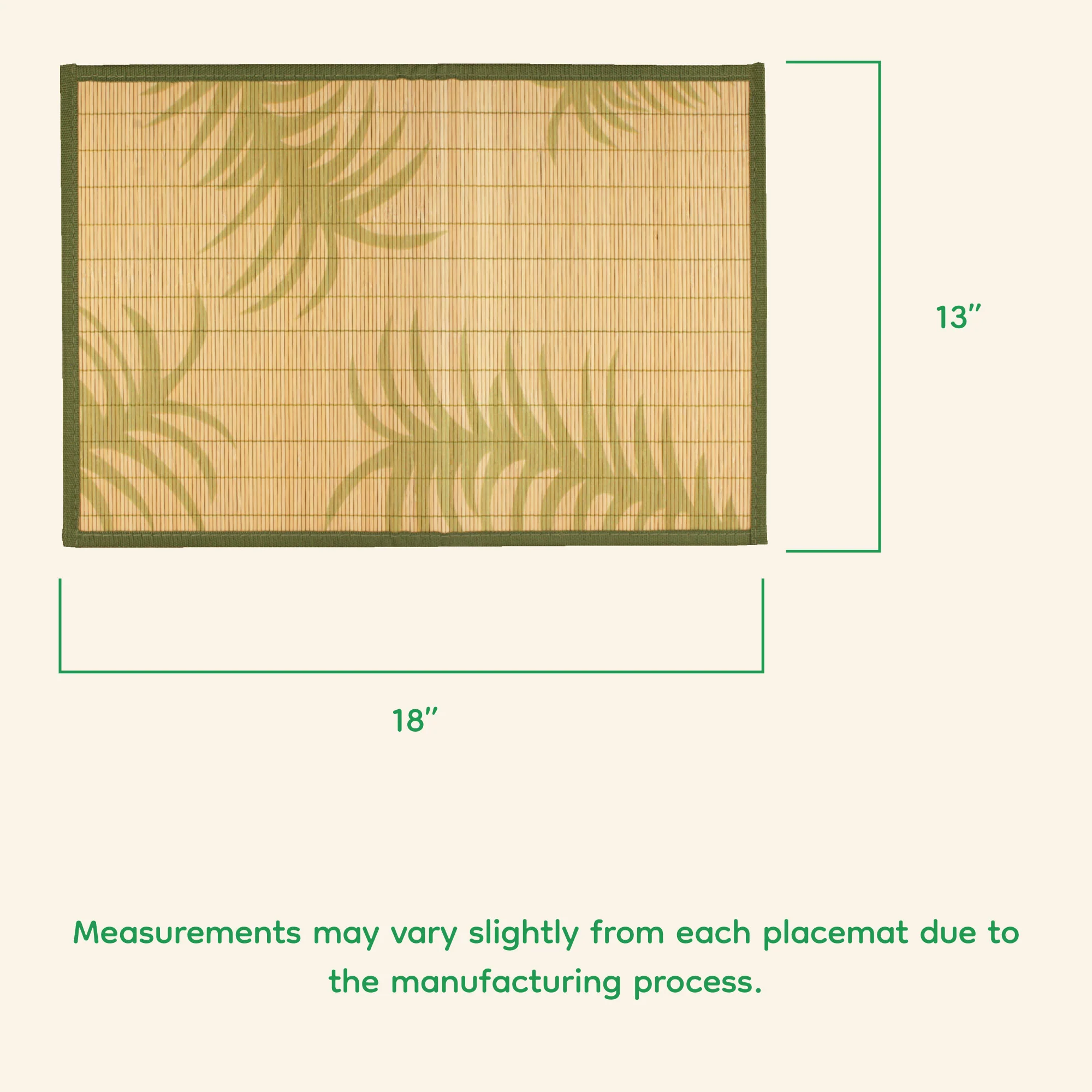 Bamboo Patterned Placemats with Fabric Border and Matching Coasters - Image 8