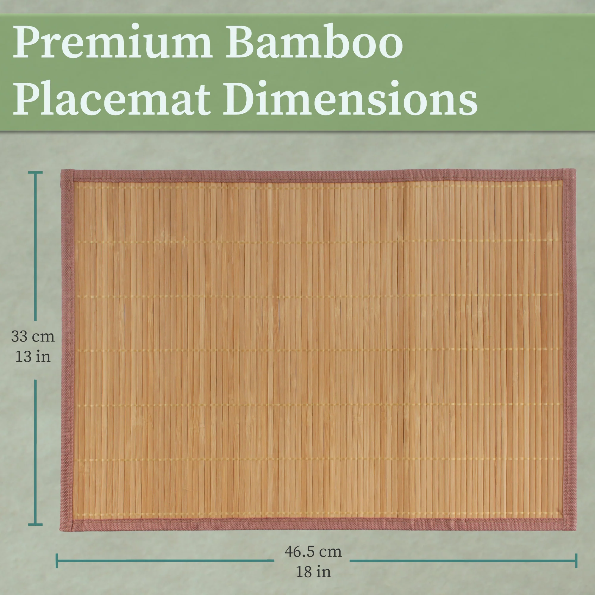 Bamboo Slat Placemats with Fabric Border - Image 3