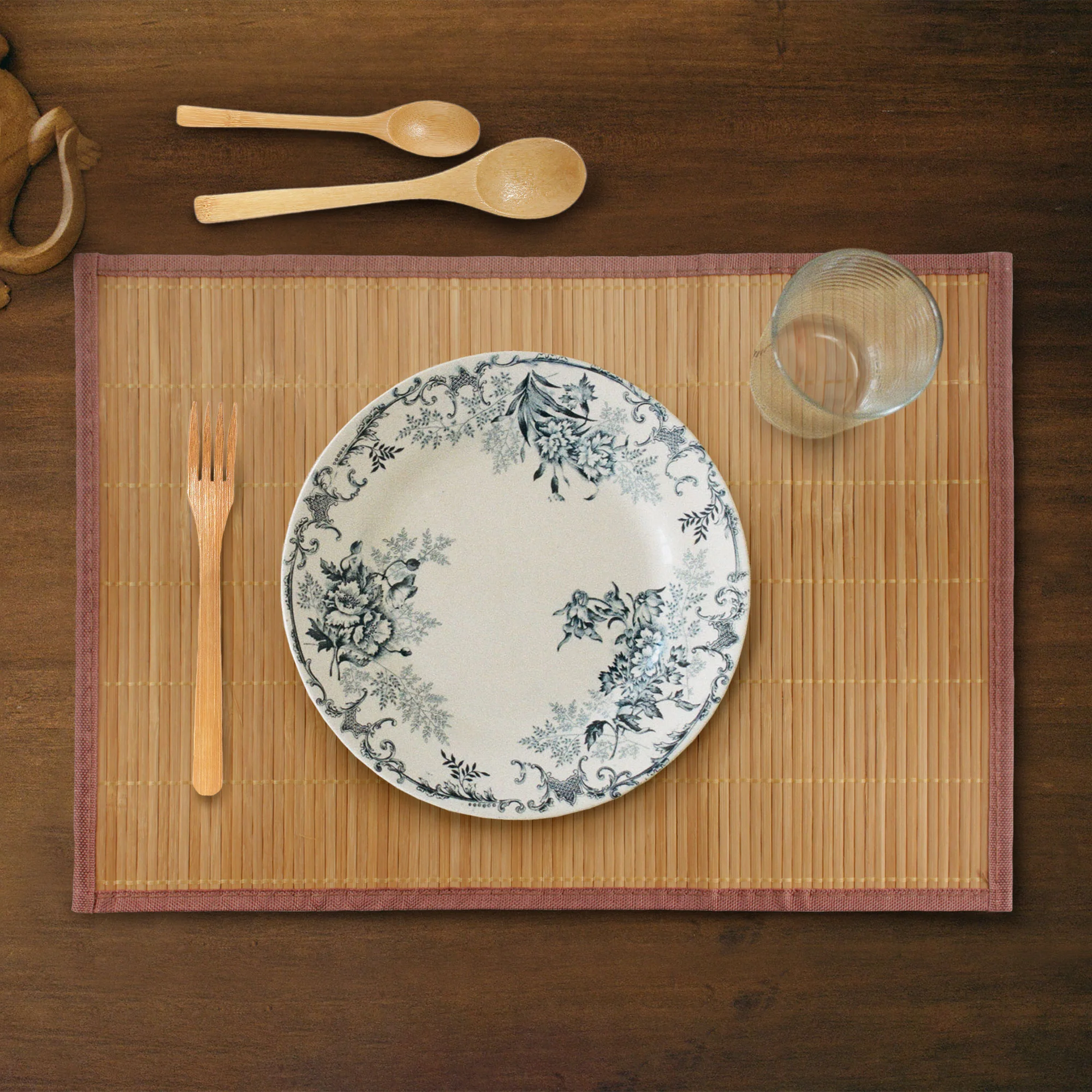 Bamboo Slat Placemats with Fabric Border - Image 5