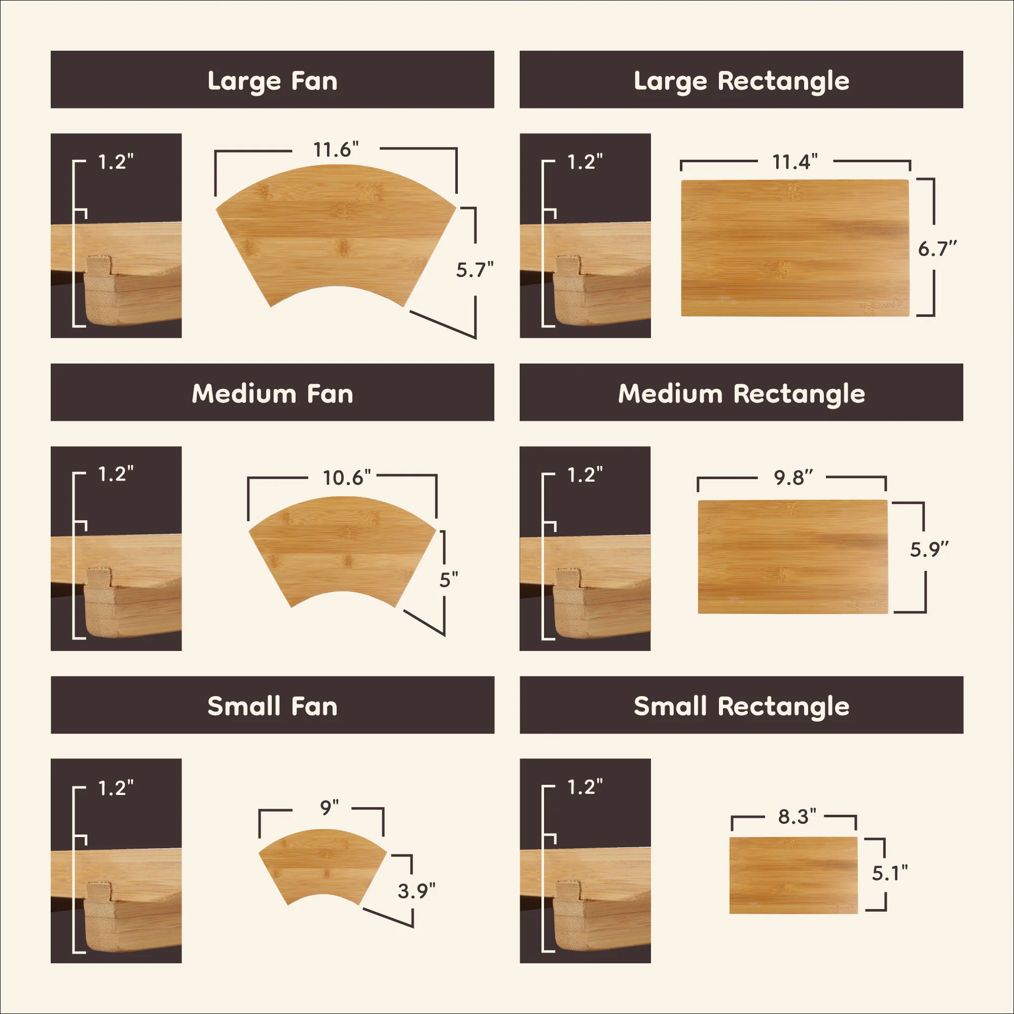 Bamboo Sushi Board Tray, Chopsticks and Compartment Sauce Dish, Varies Sizes and Style - Image 8