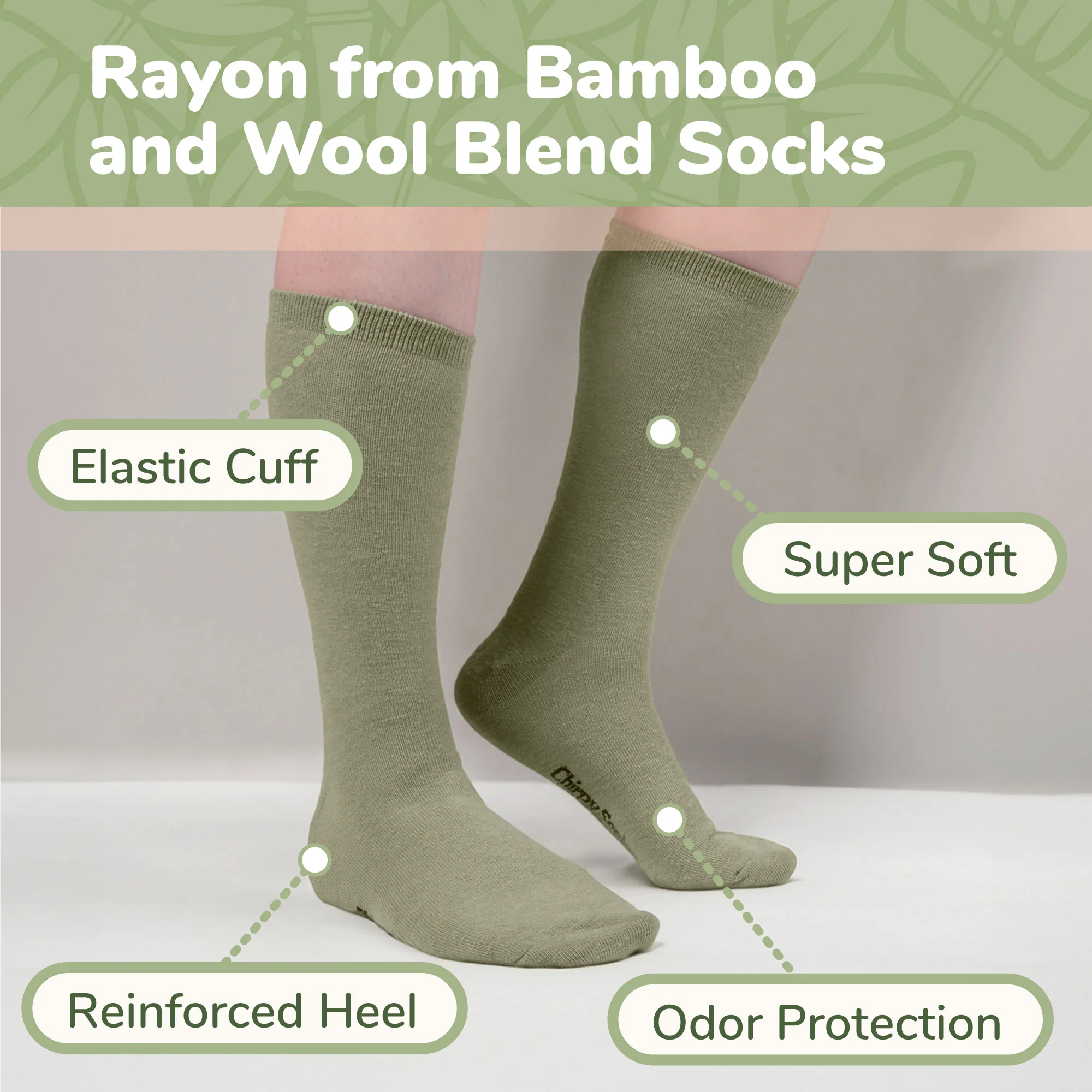 Unisex Bamboo Rayon Wool Blend Athletic Crew Socks - Image 4