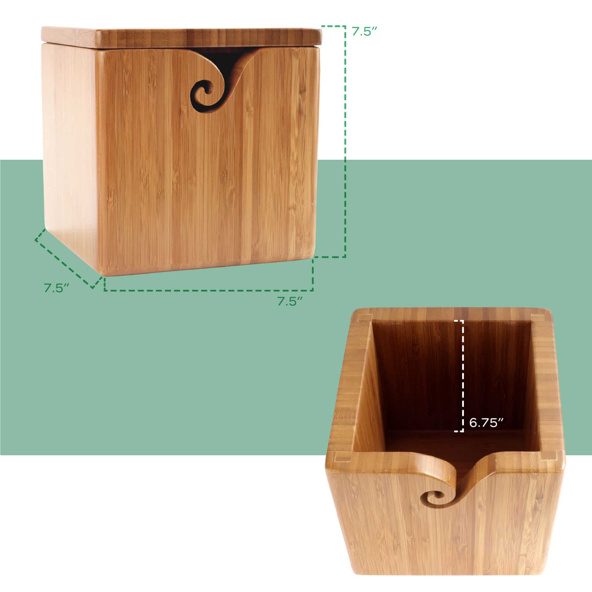 Extra Large Bamboo Yarn Box - Image 2