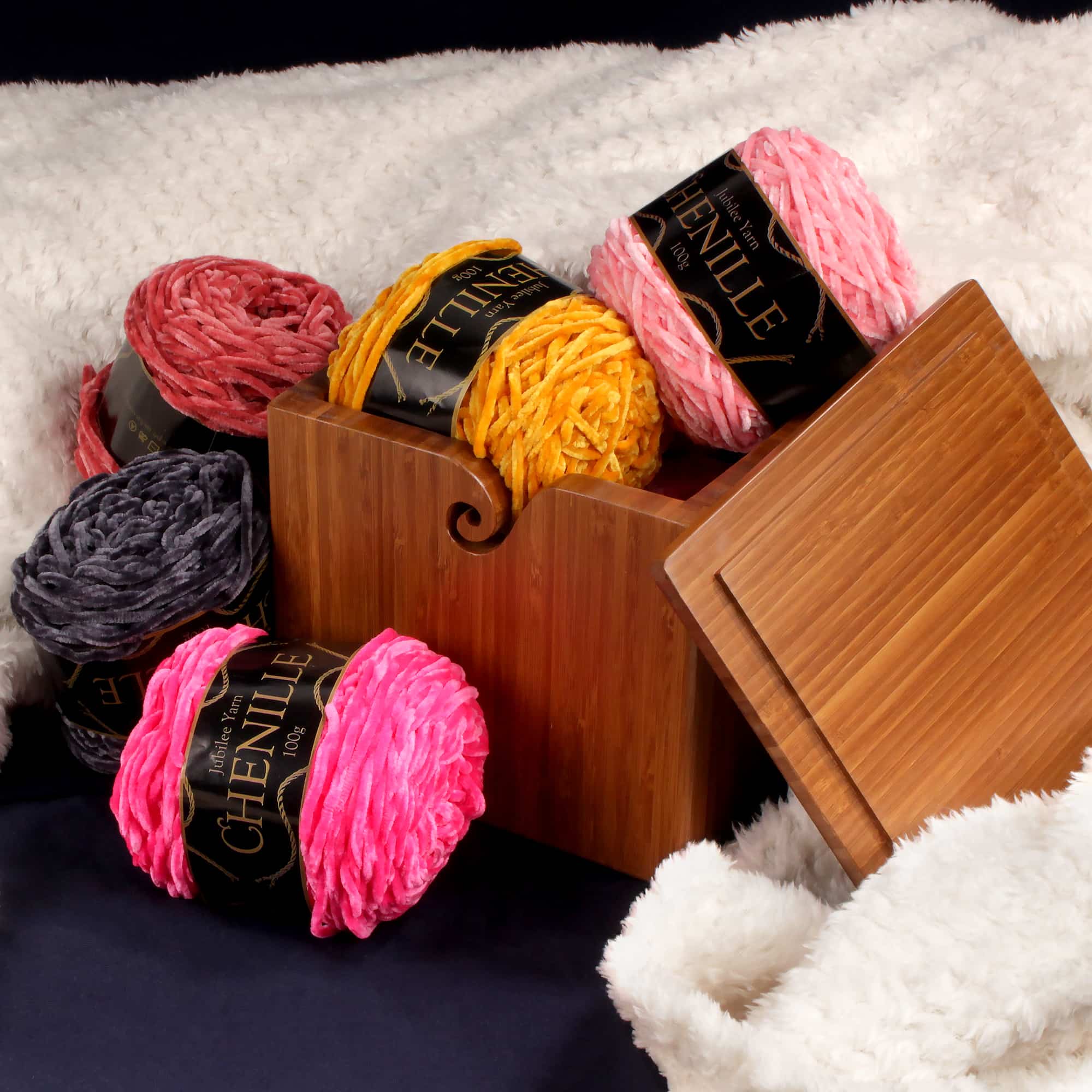 Extra Large Bamboo Yarn Box - Image 6
