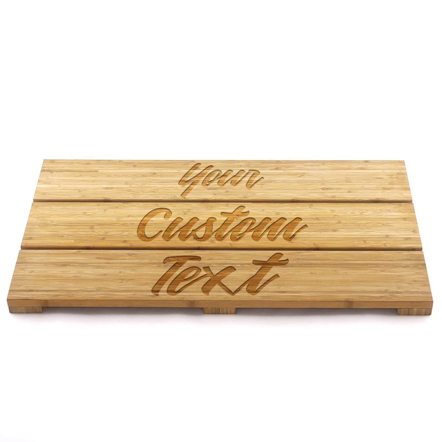 Custom Engraved Raised Bamboo Bath Mat: Your Custom Text - Image 3
