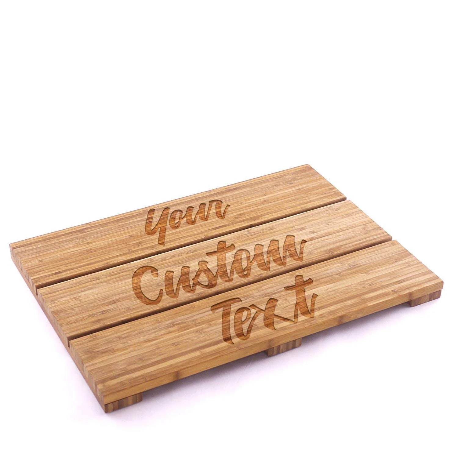 Custom Engraved Raised Bamboo Bath Mat: Your Custom Text - Image 4