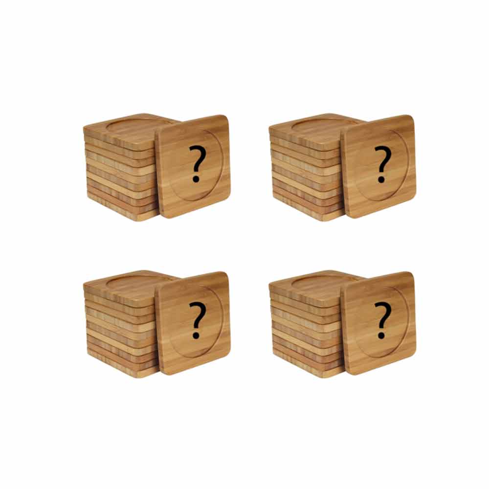 Beer and Wine Phrases Square Custom Engraved Bamboo Coaster Set - Image 4