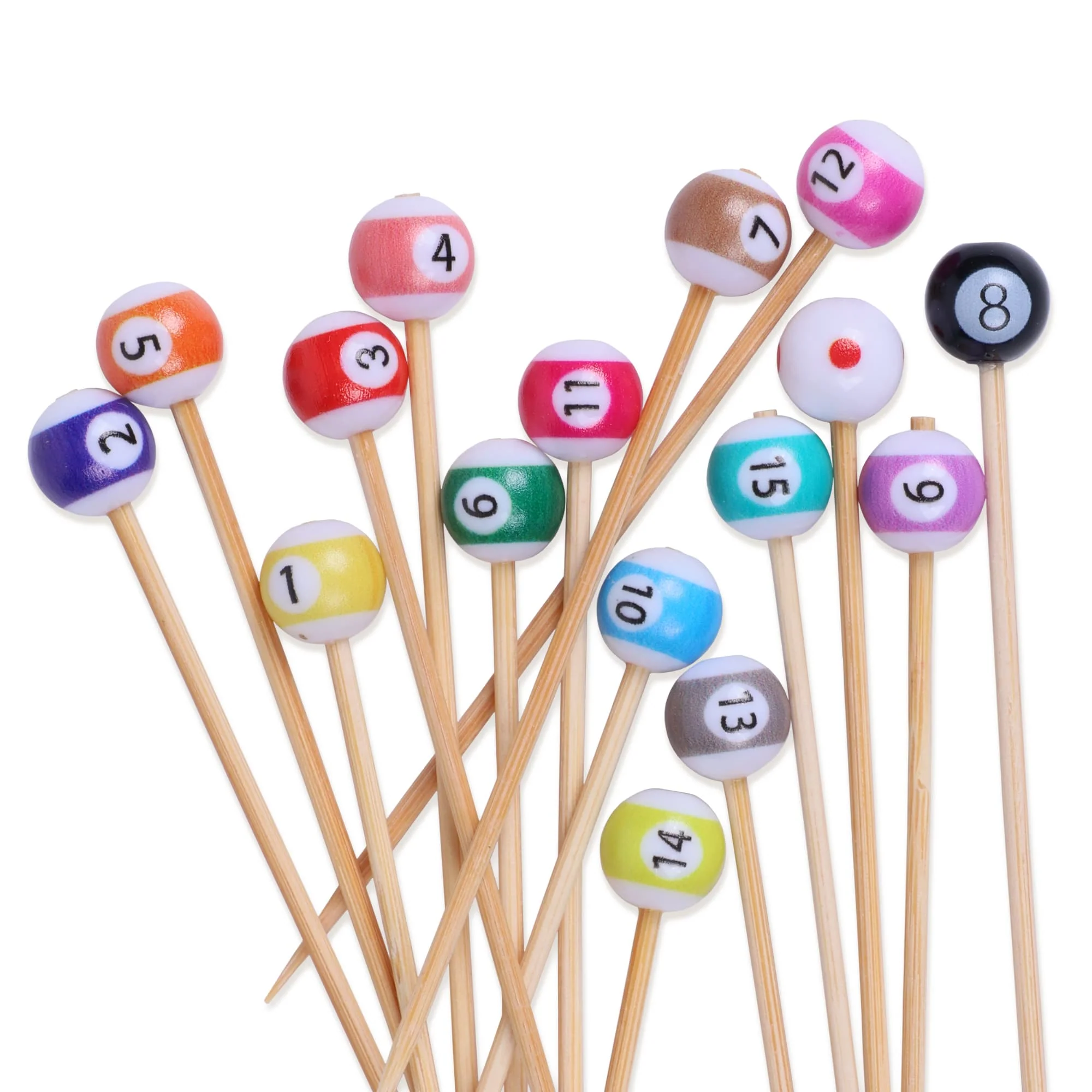 Billiard Pool Ball Bamboo Food Picks - Image 10