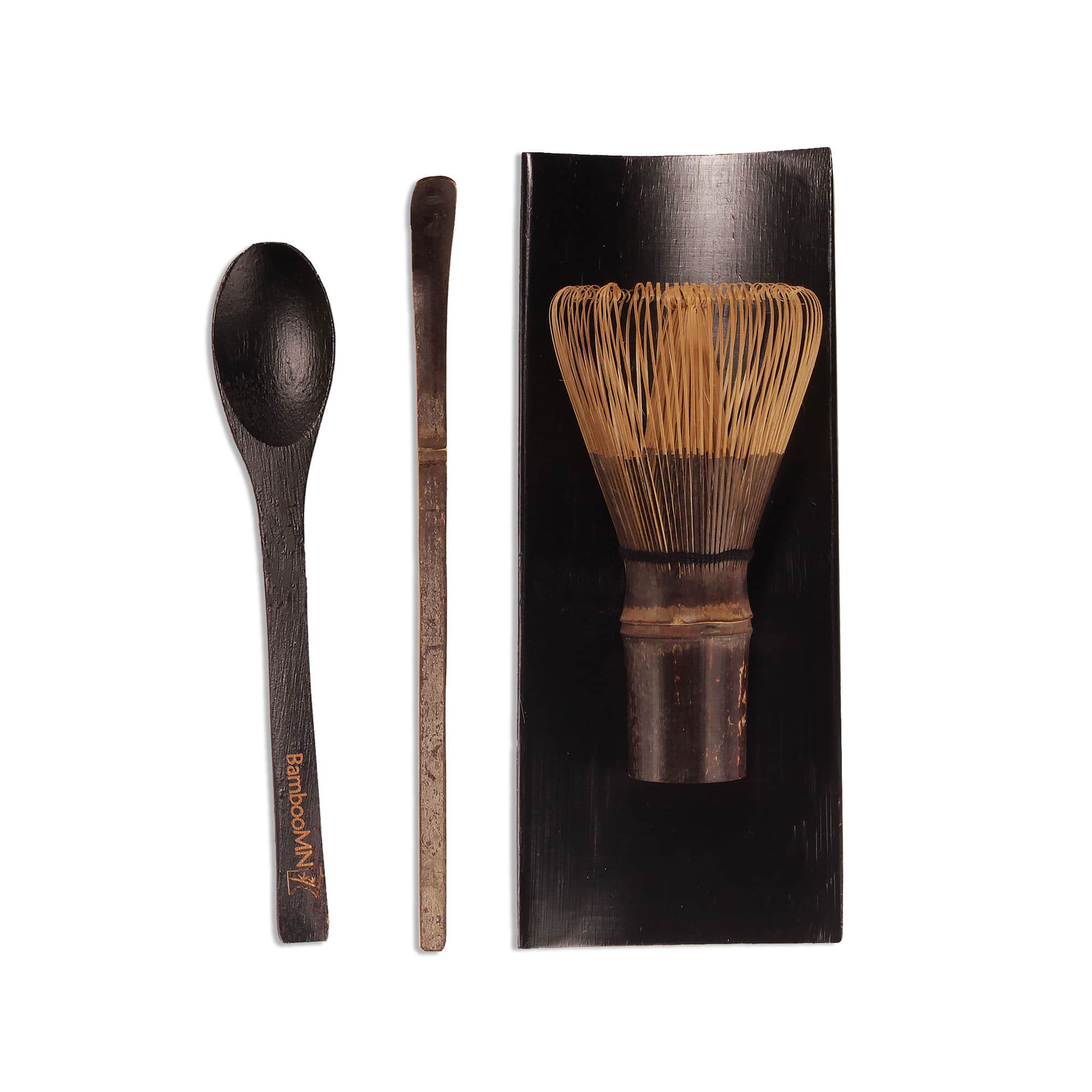 Black Chasen + Black Tray + Black Chashaku + Black Tea Spoon