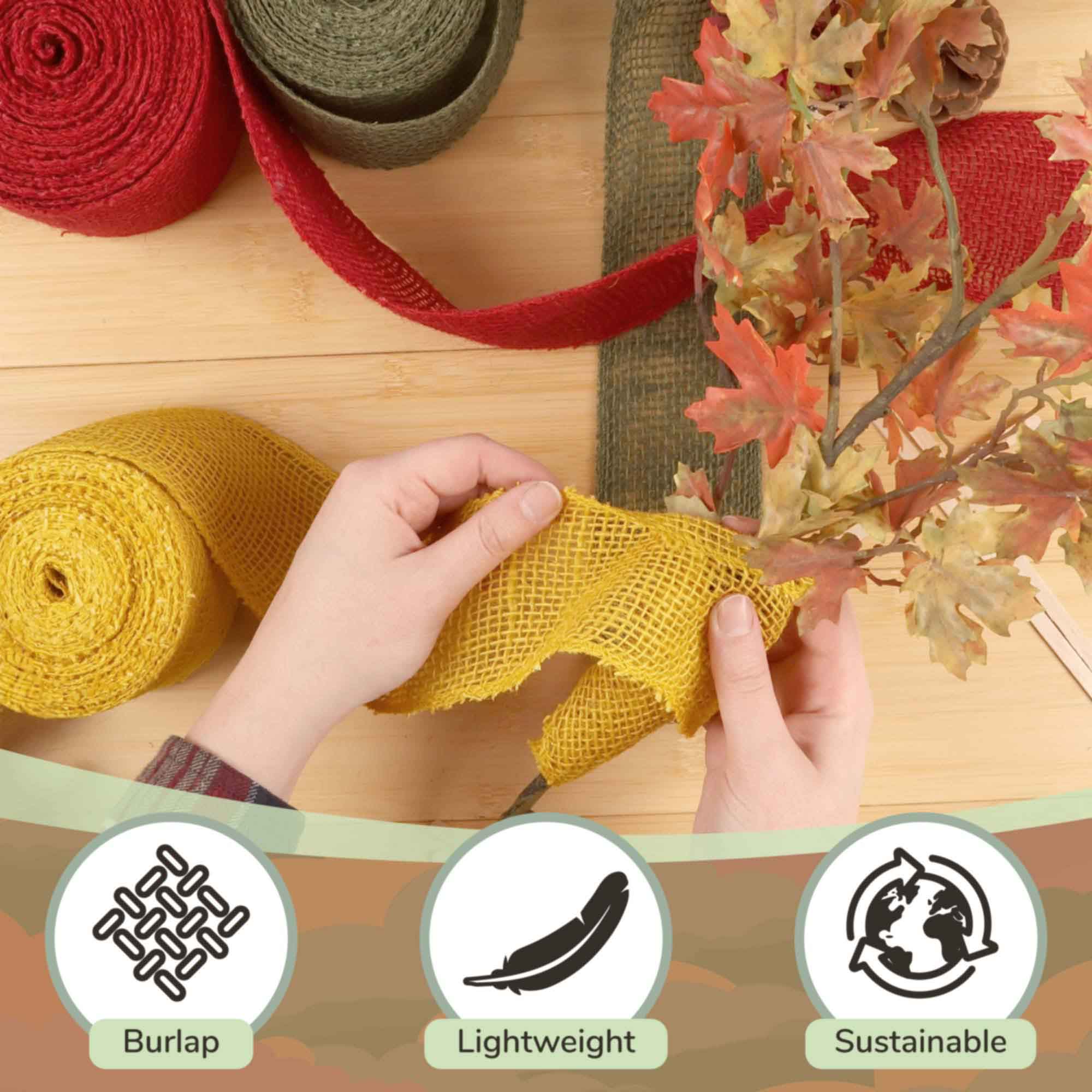 3'' Jute Burlap Ribbon Rolls - Image 5