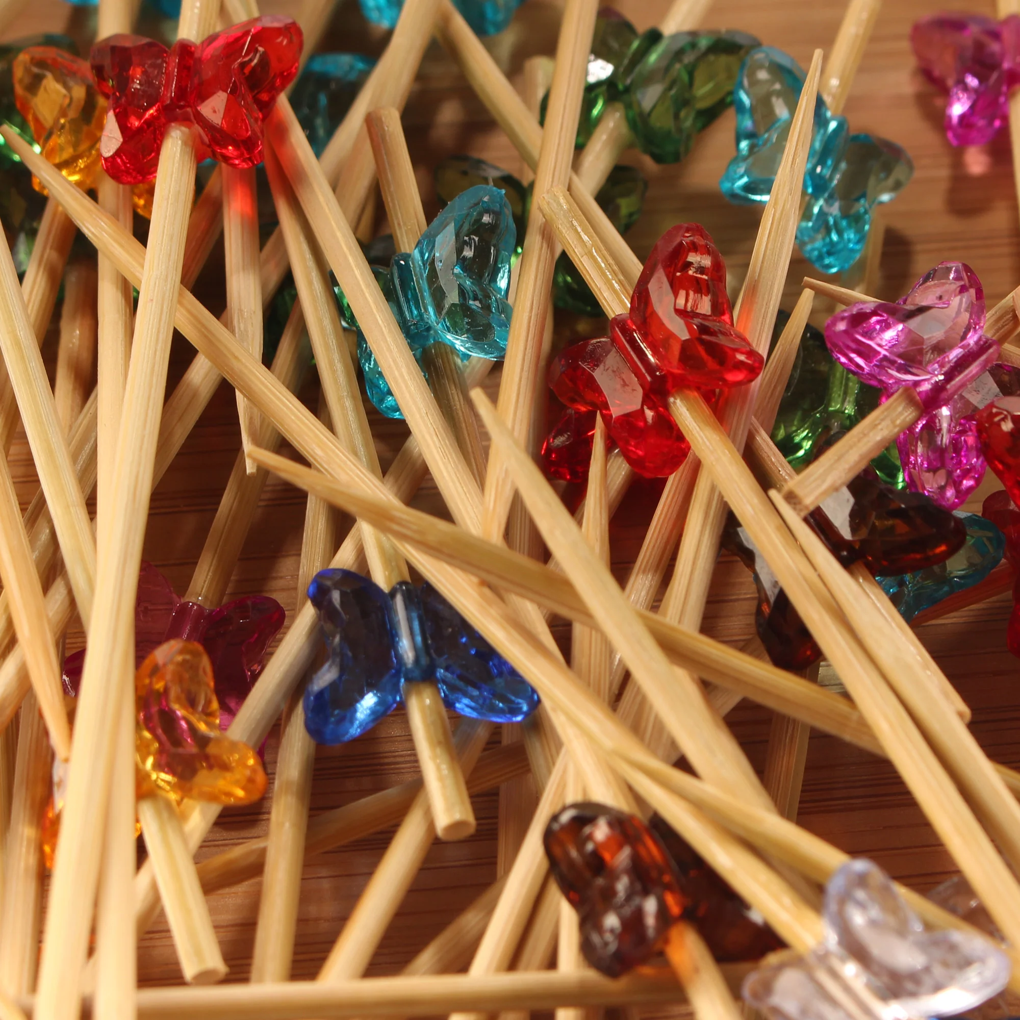 Acrylic Butterfly Bamboo Food Picks - Image 5
