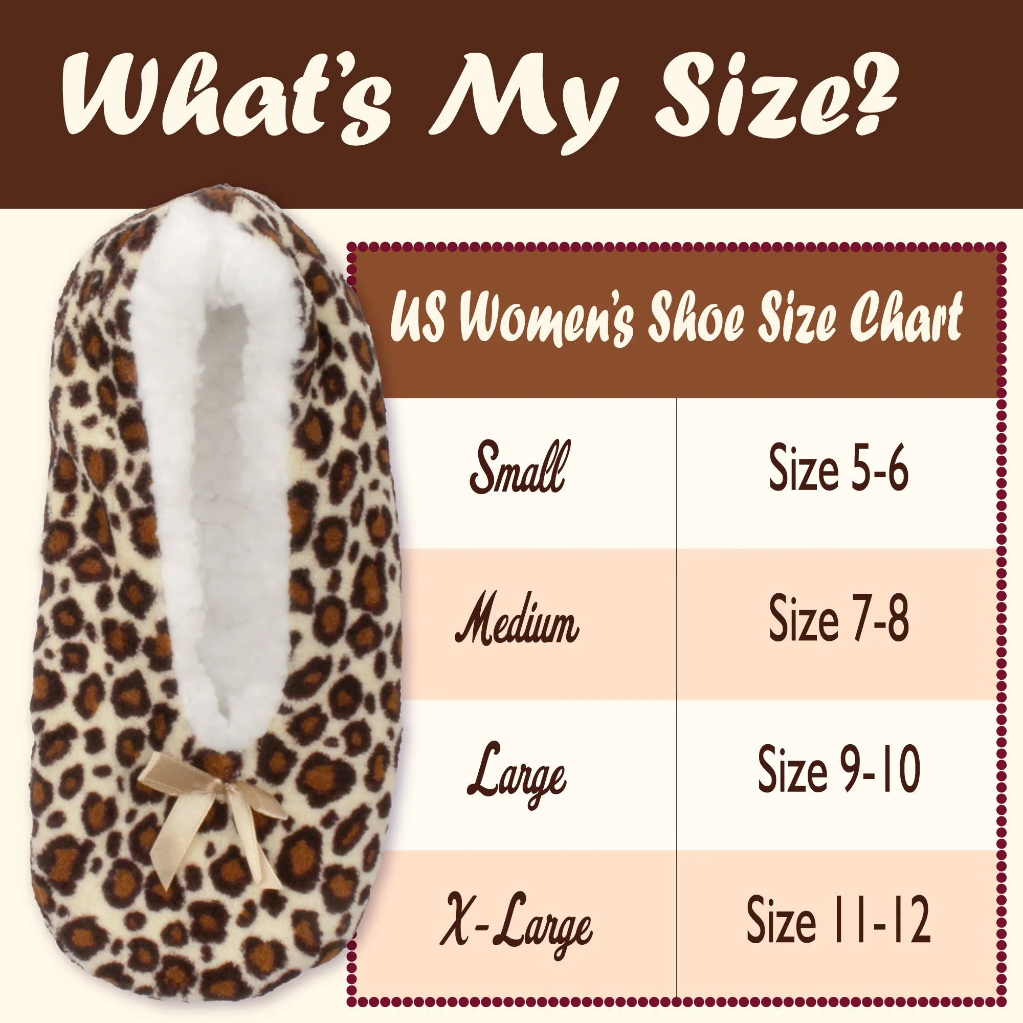 Women's Cheetah Print Non-Slip Lined Slipper Socks: 1 Pair - Image 3