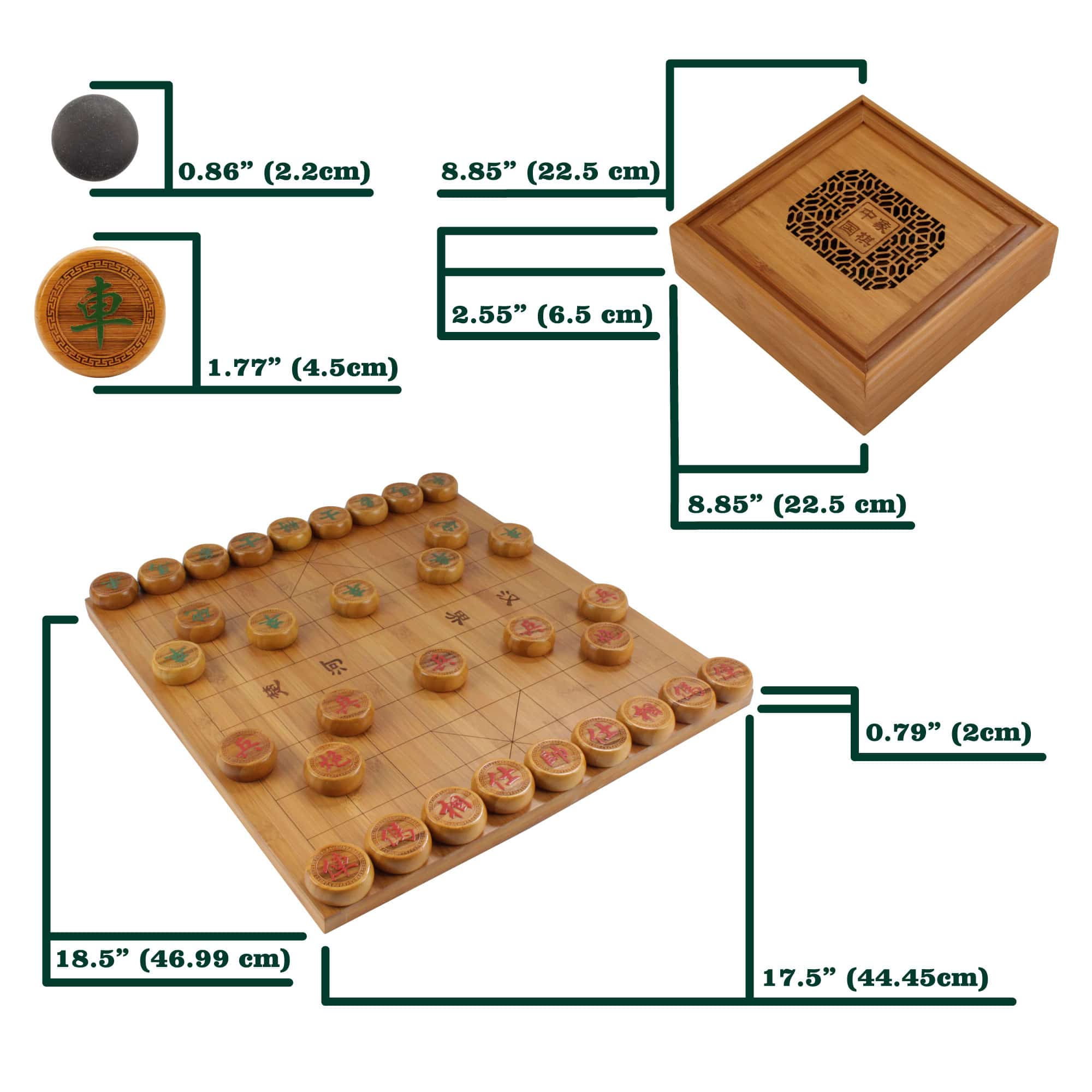 Chinese Chess and Go Reversible Game Board - Image 3