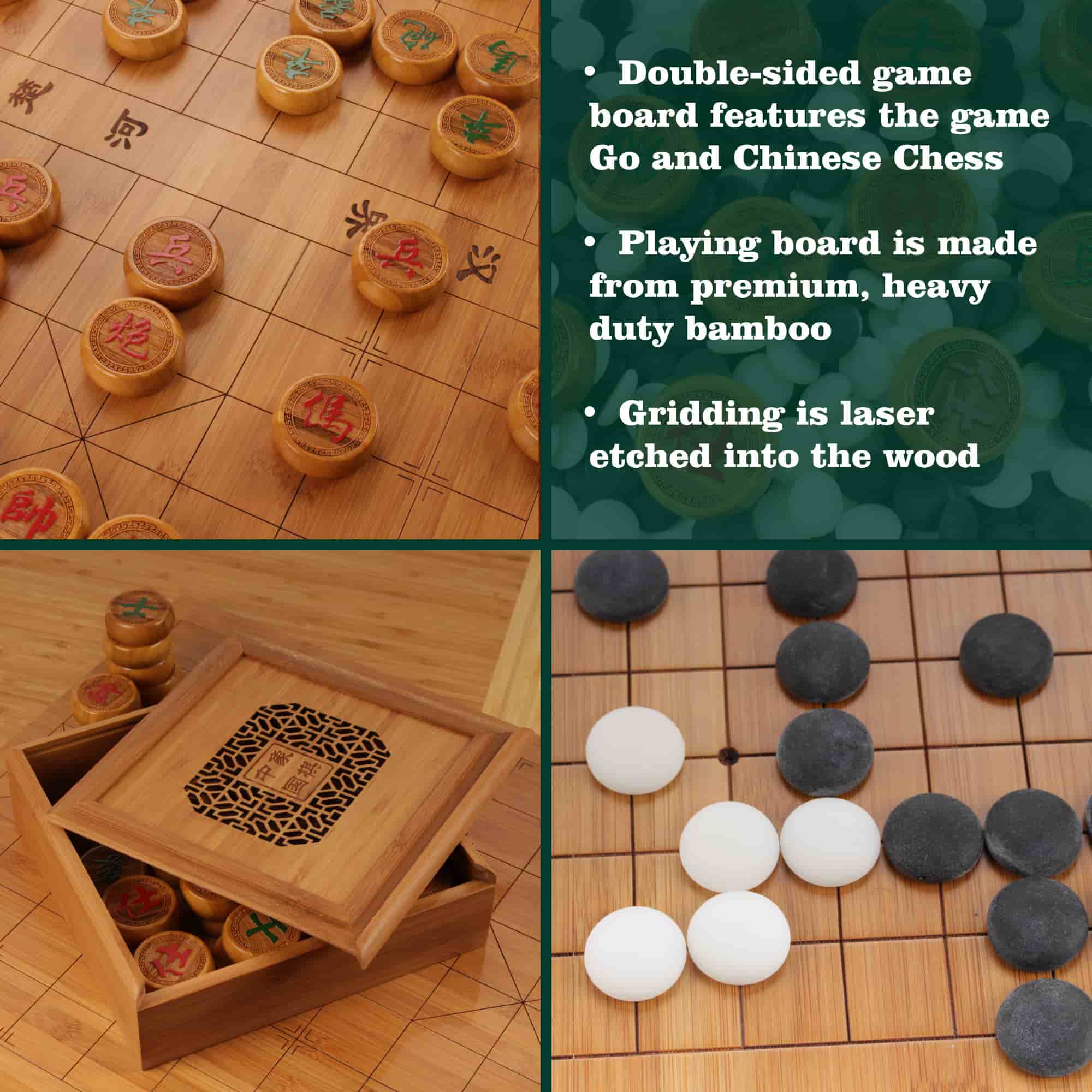 Chinese Chess and Go Reversible Game Board - Image 4