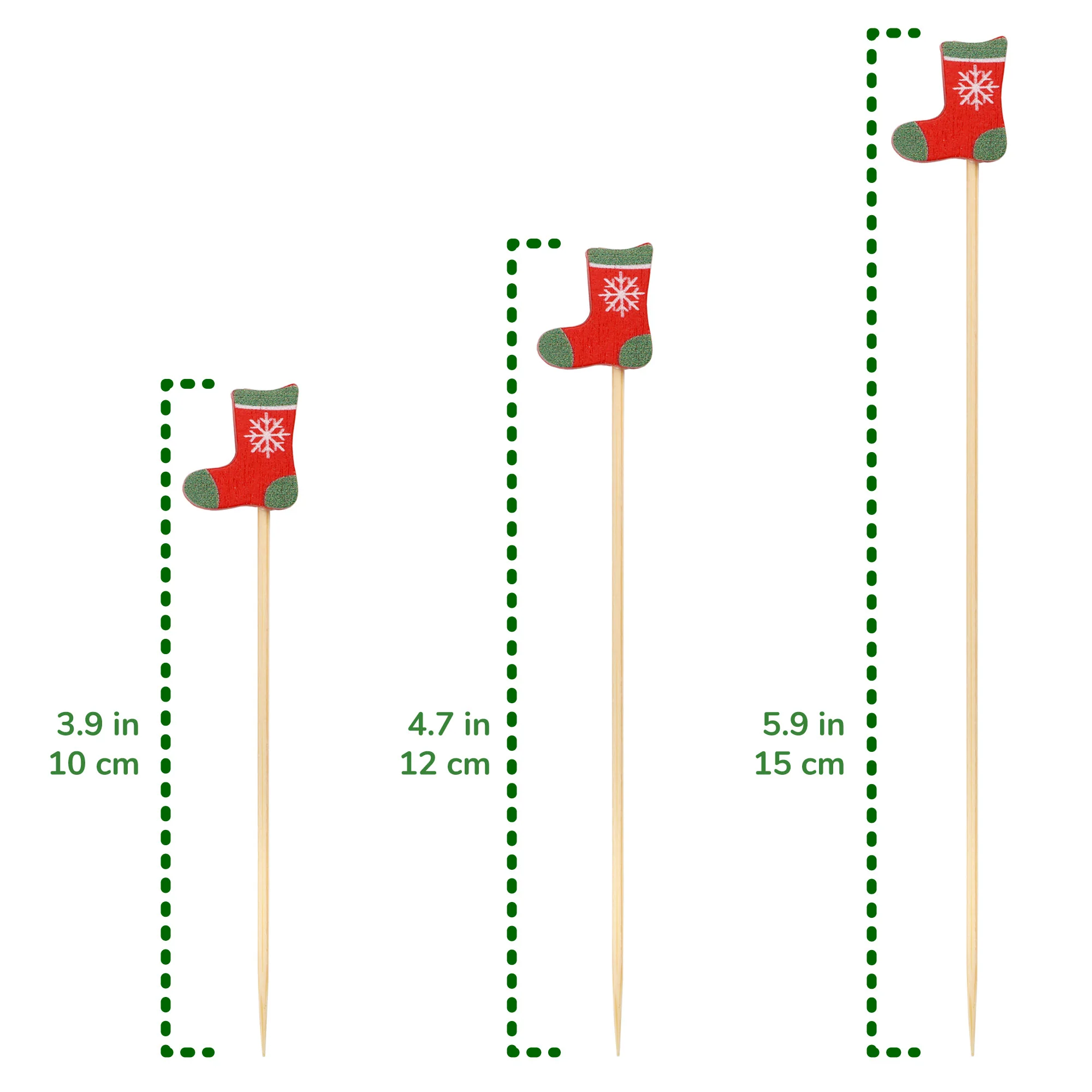 Christmas Decorations Bamboo Food Picks - Image 3