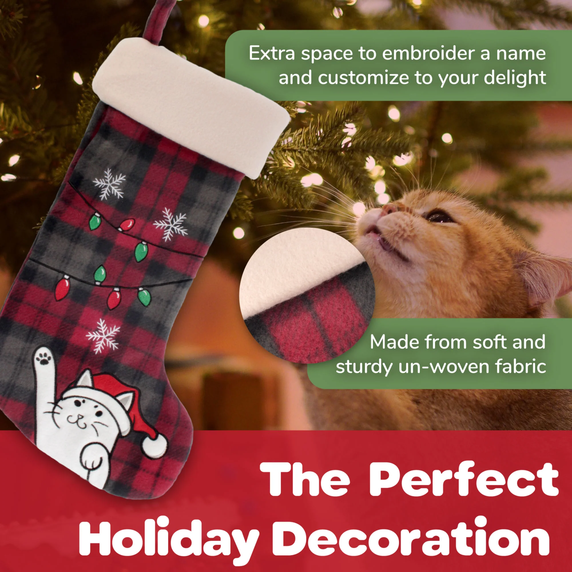 Hand-Embroidered Christmas Stockings - Image 4