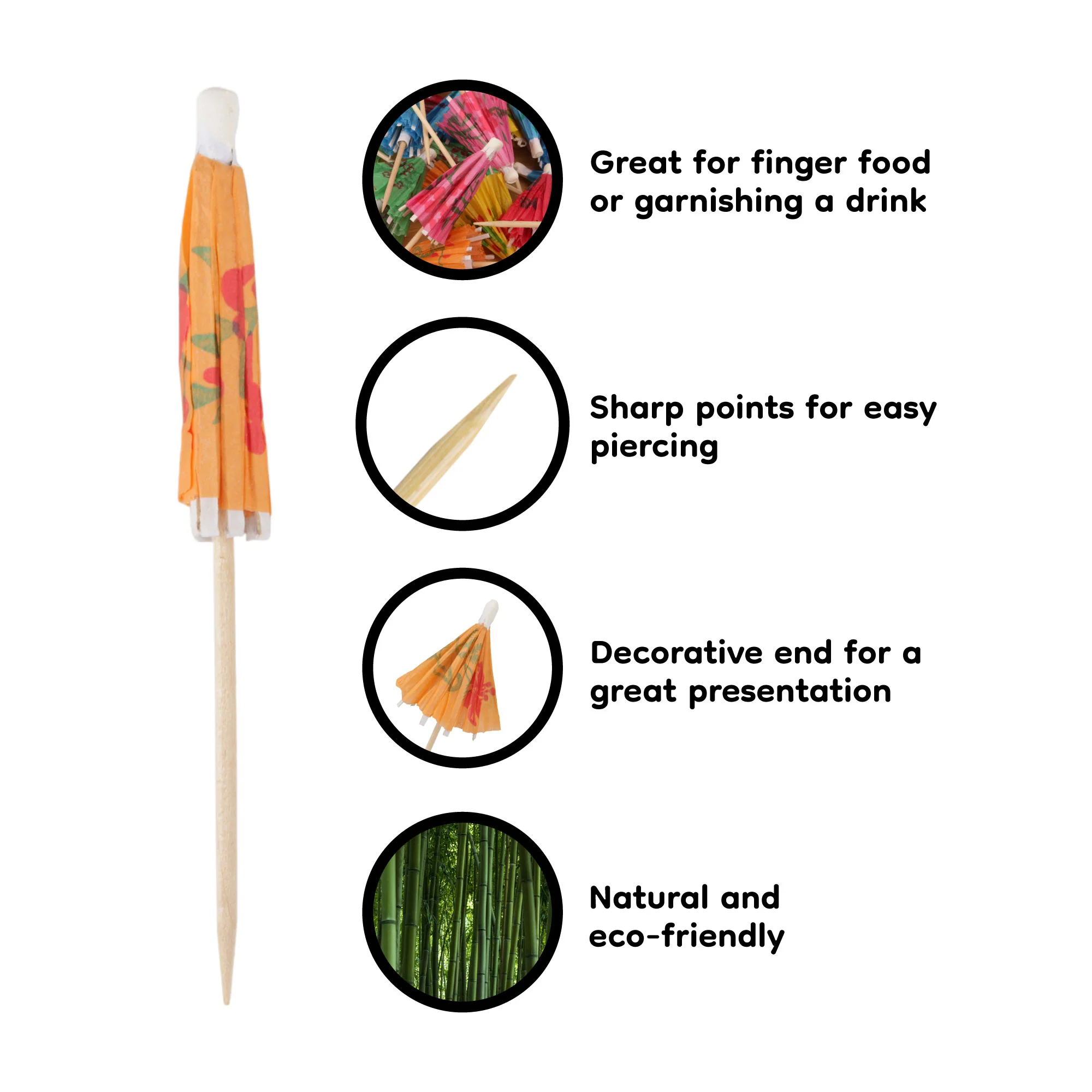 Umbrella Bamboo Food Picks - Image 3