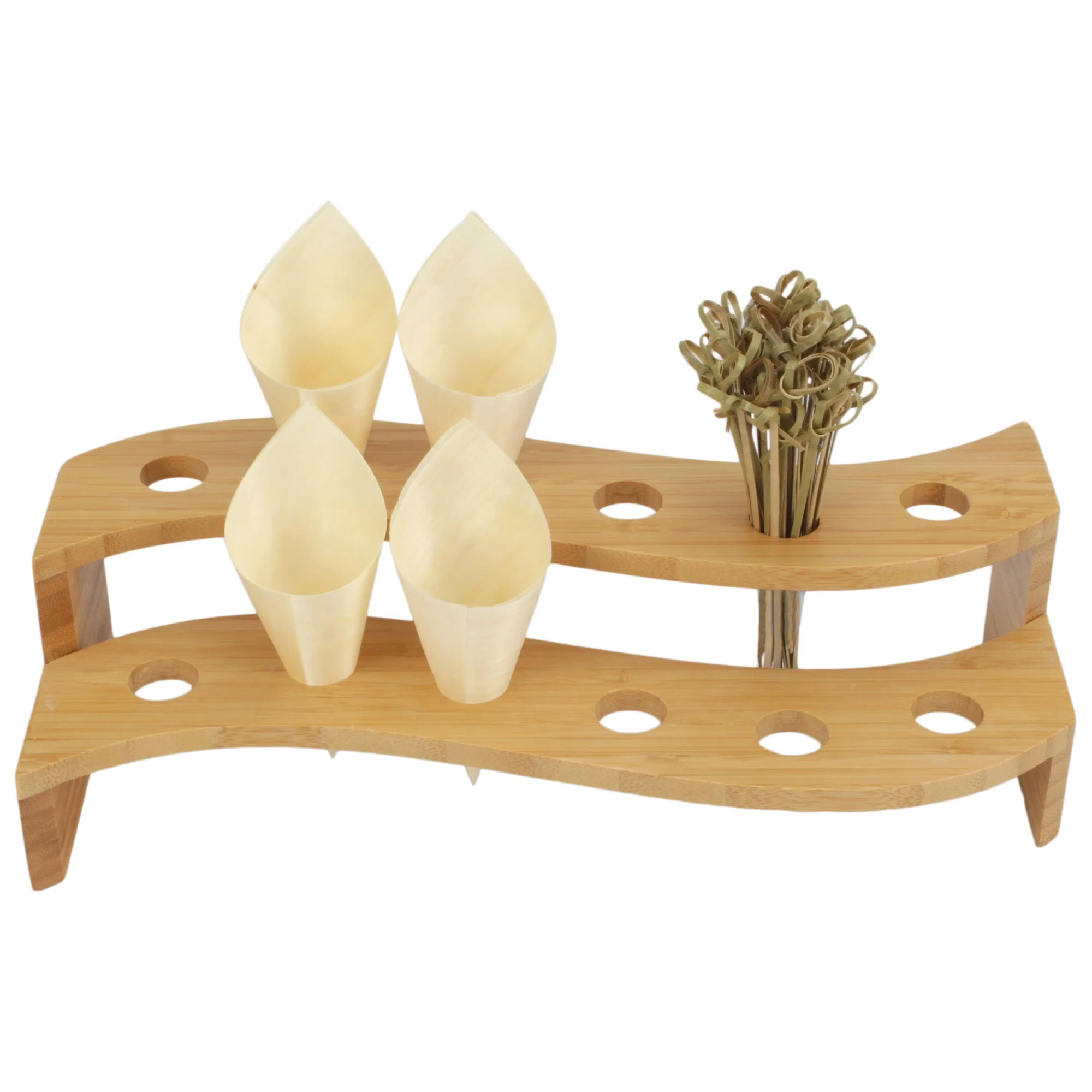 Bamboo Cone Stands w/ Skewers and Cones - Image 9