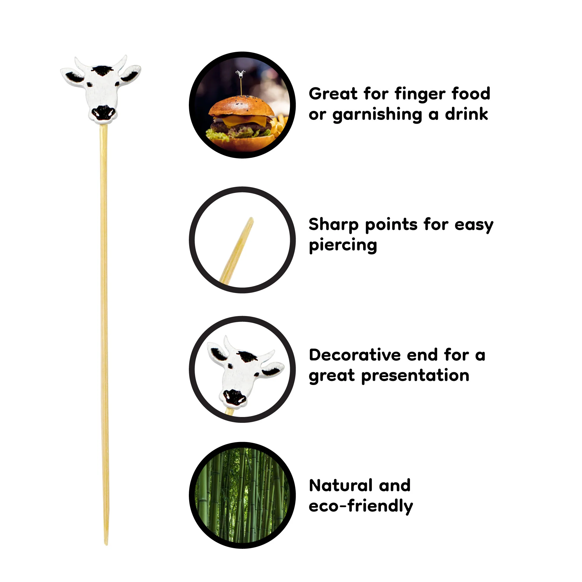 Cow Bamboo Food Picks - Image 7