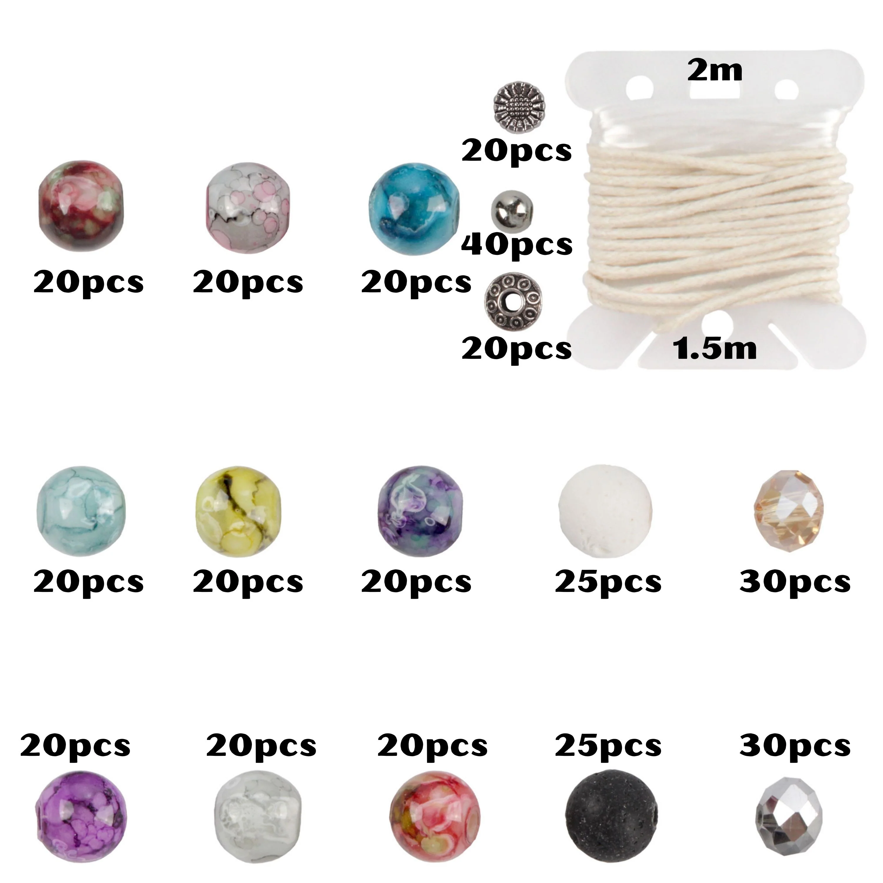 600pc Bead Kits - Stone, Beads, Alloy - Image 5