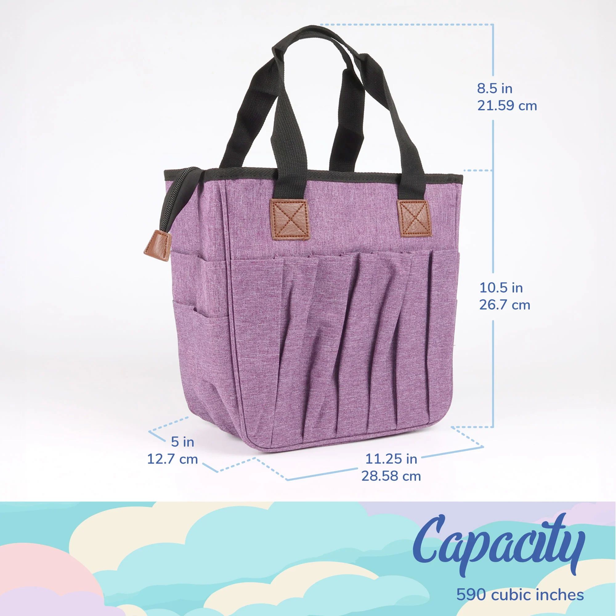 Square Fabric Yarn Storage Bag - Image 3