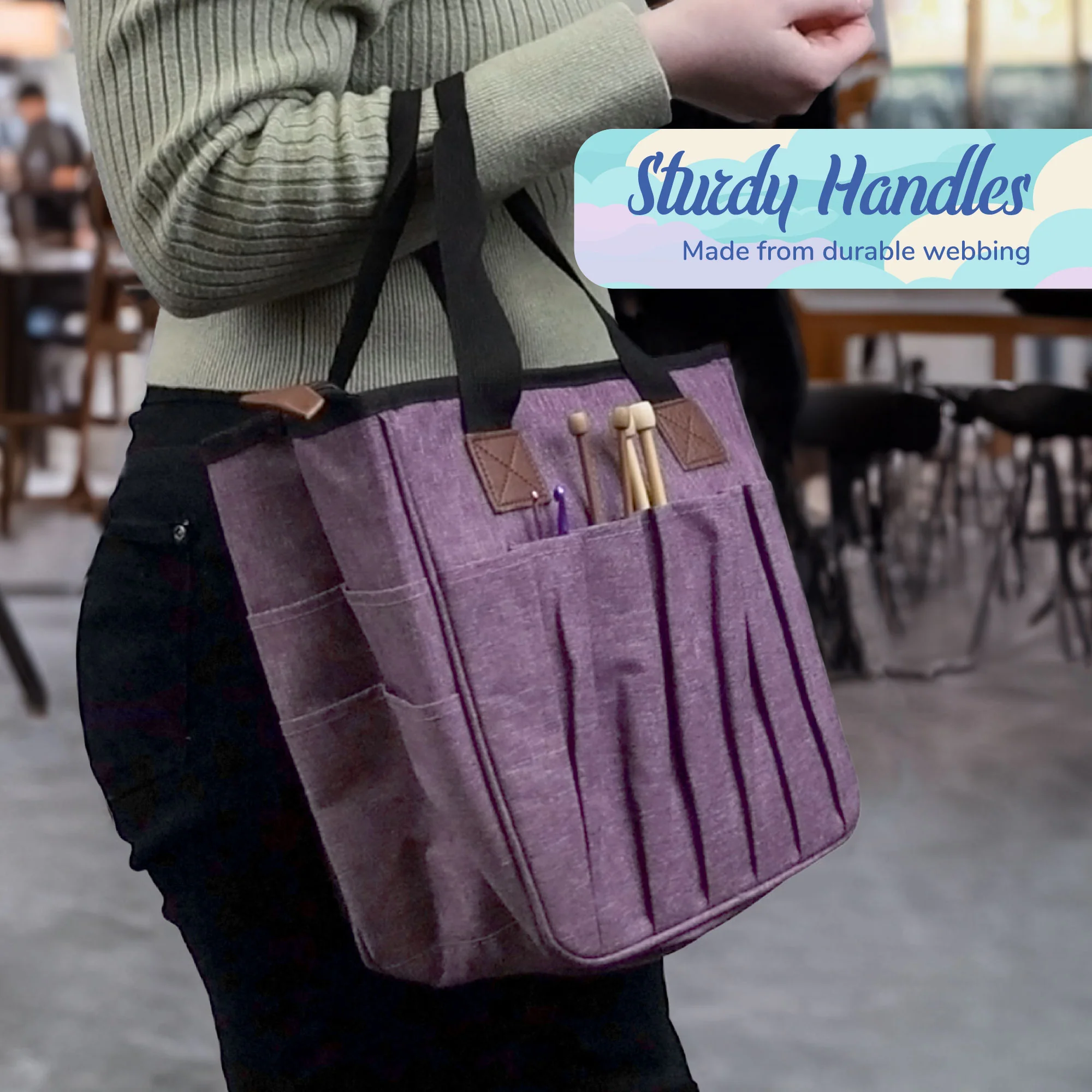 Square Fabric Yarn Storage Bag - Image 4